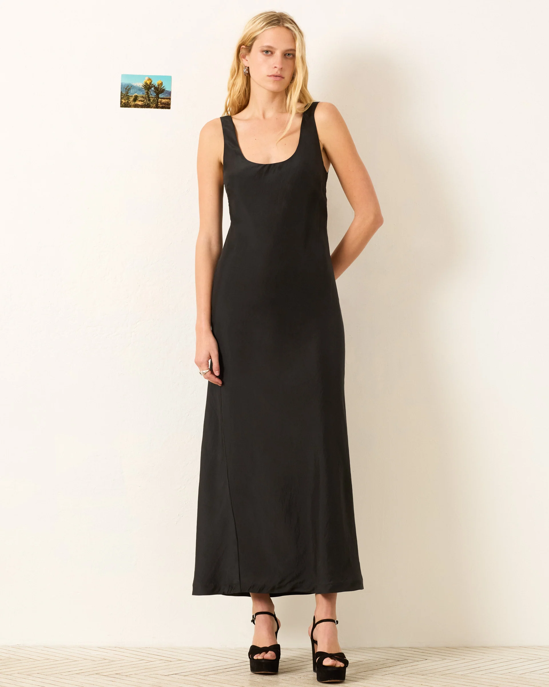 Adele Noir Silk Dress