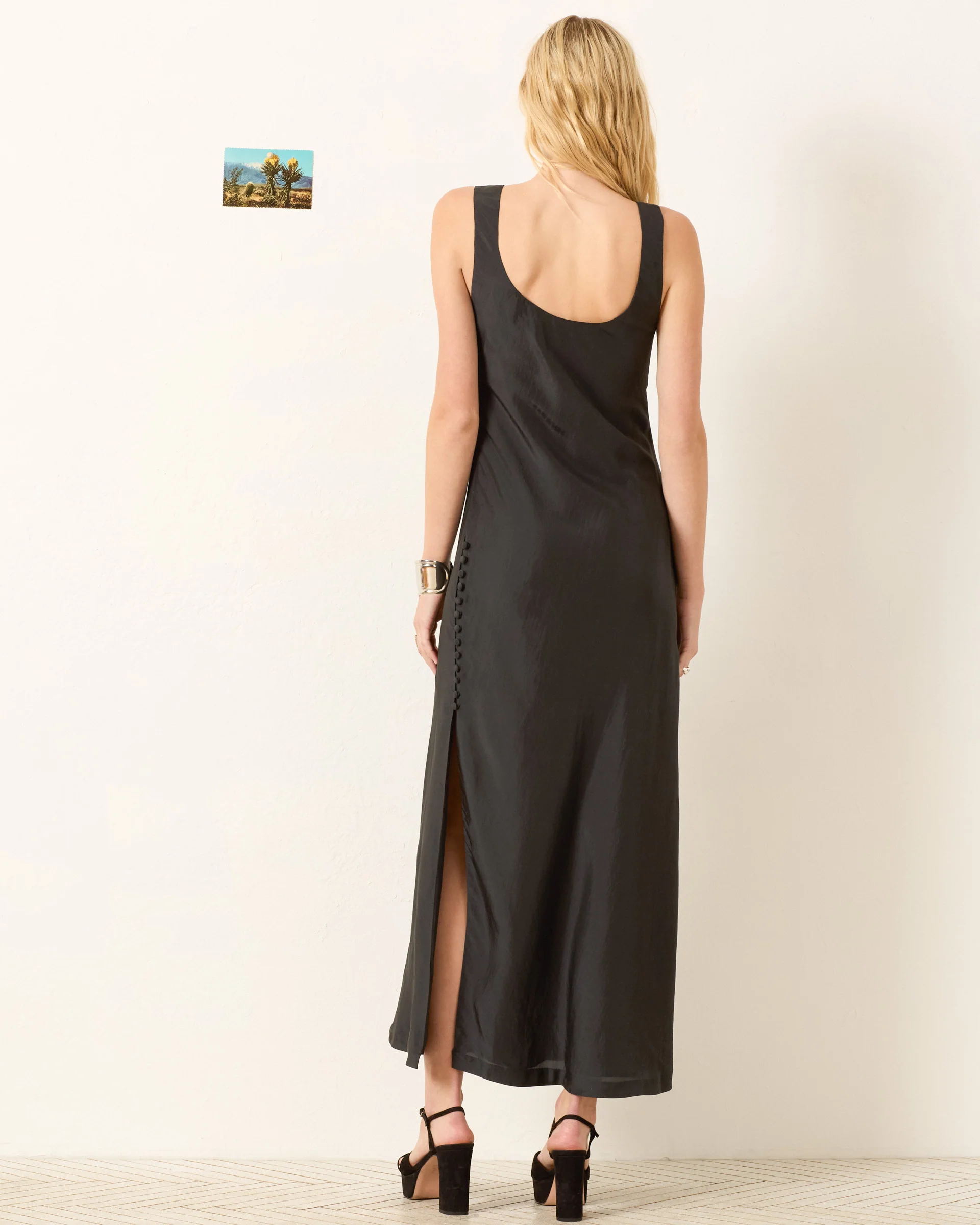 Adele Noir Silk Dress - Image 5