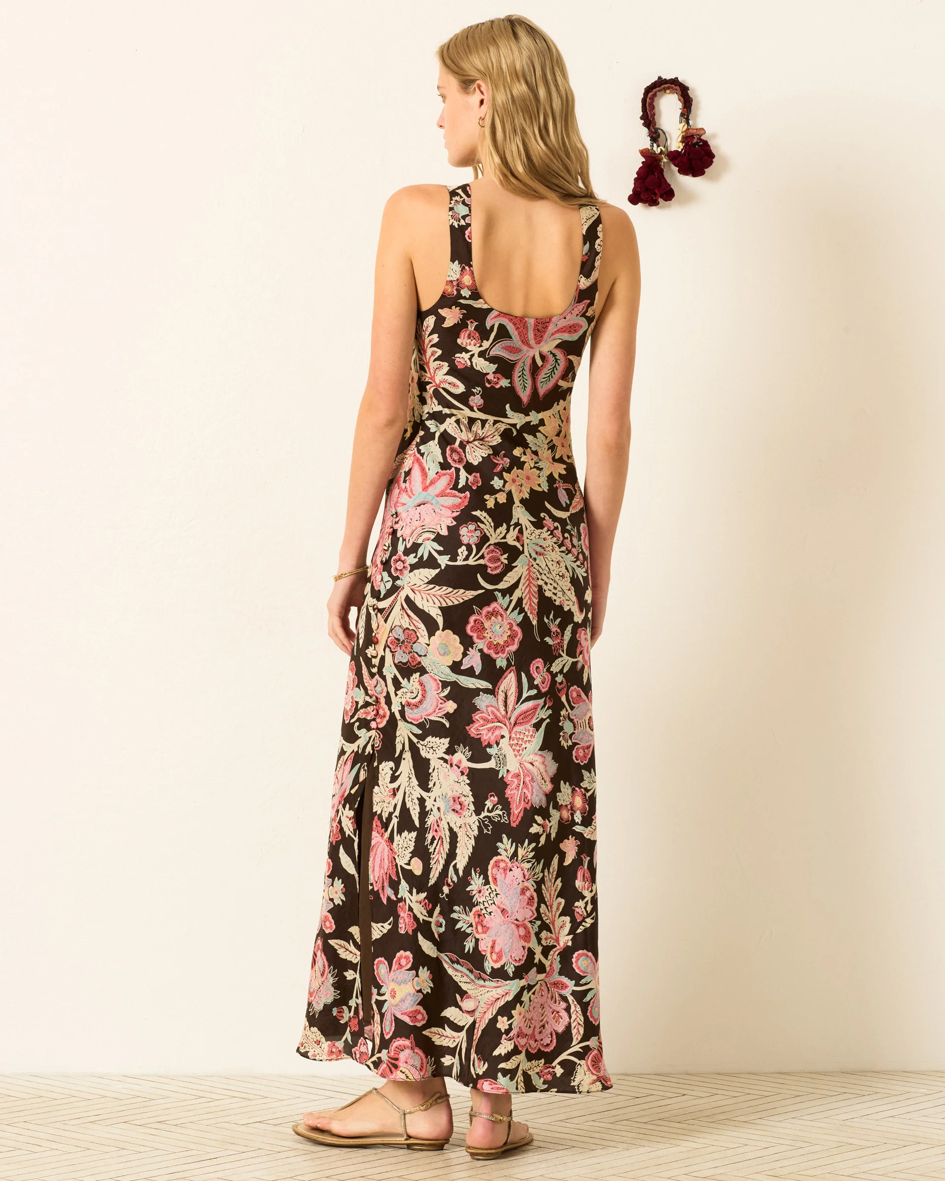 Adele Terra Floral Silk Dress - Image 3