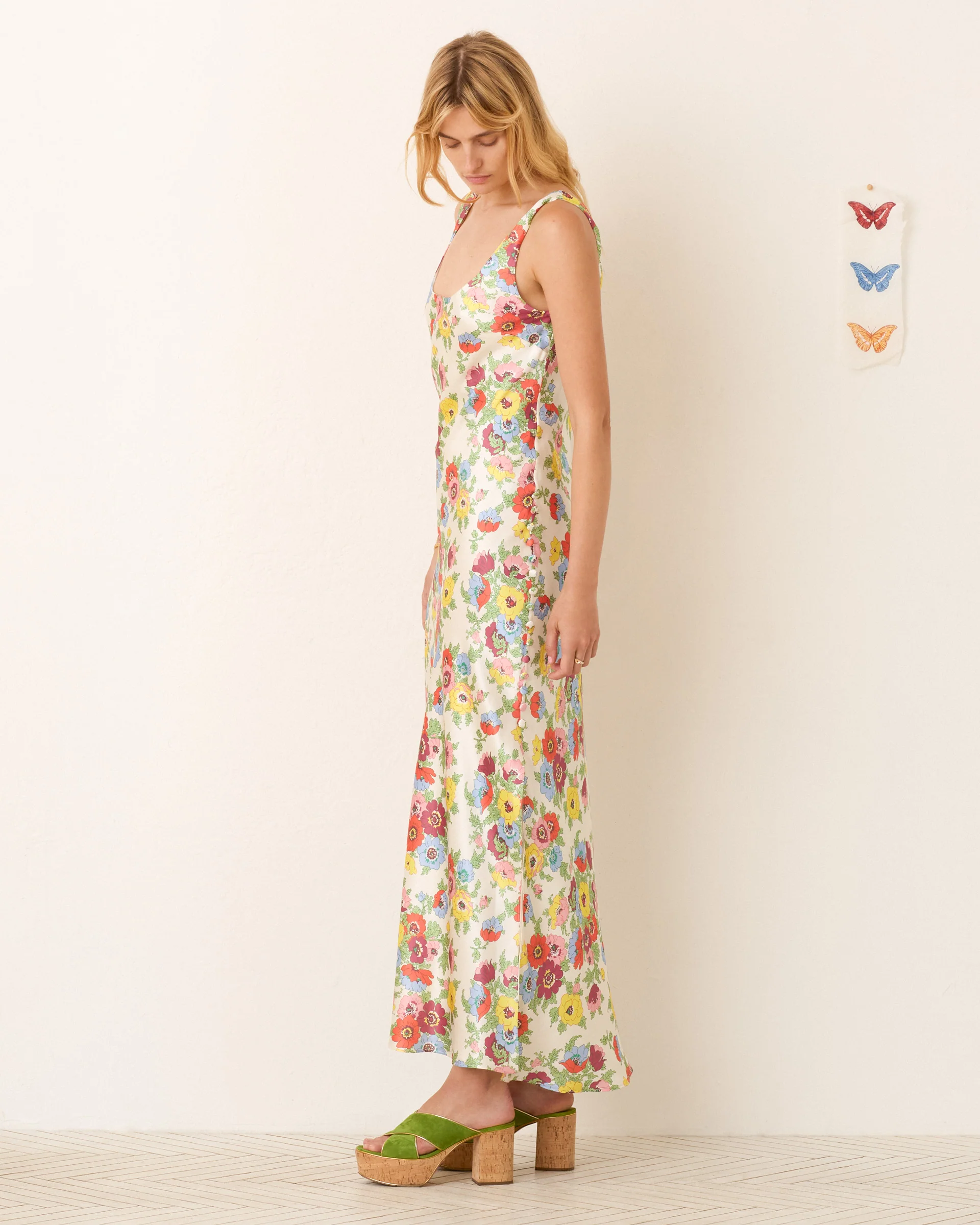 Adele Wildflower Silk Dress - Image 3