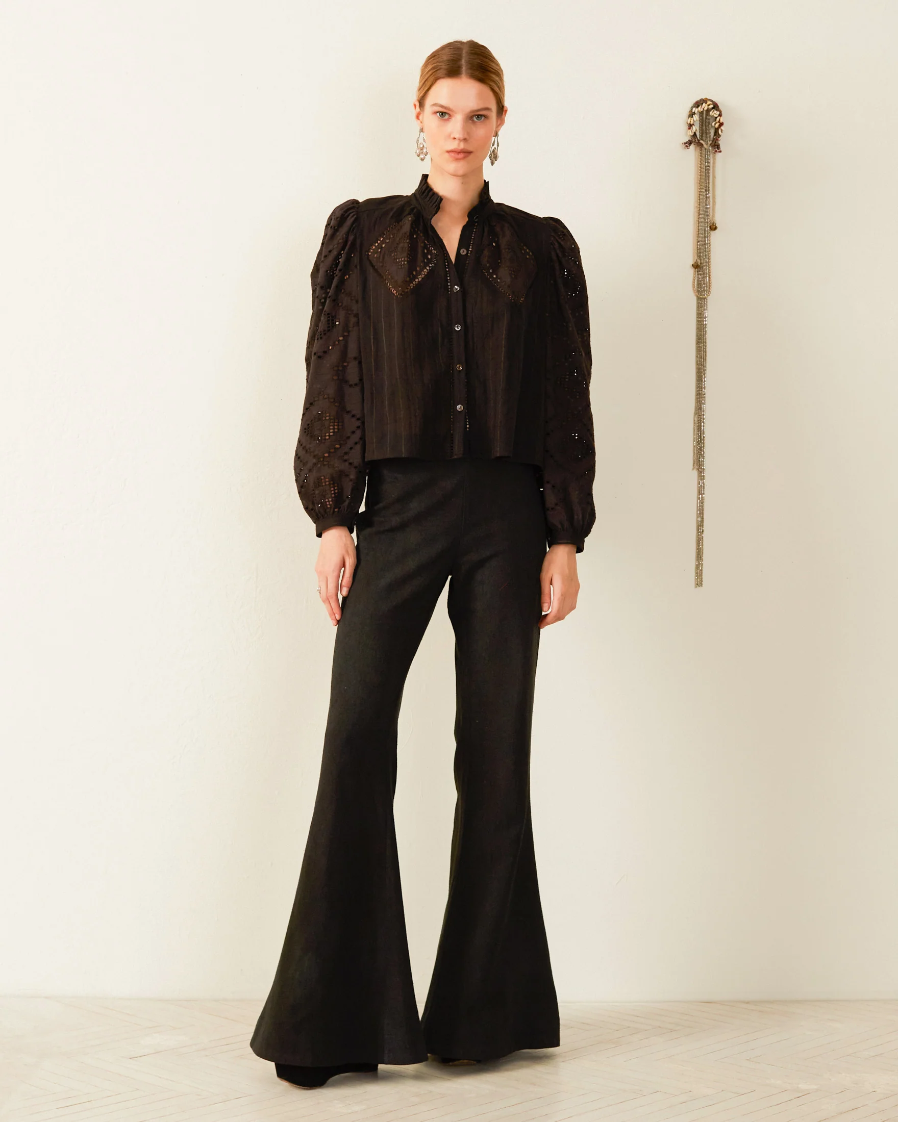 Annabel Ebony Eyelet Shirt - Image 3