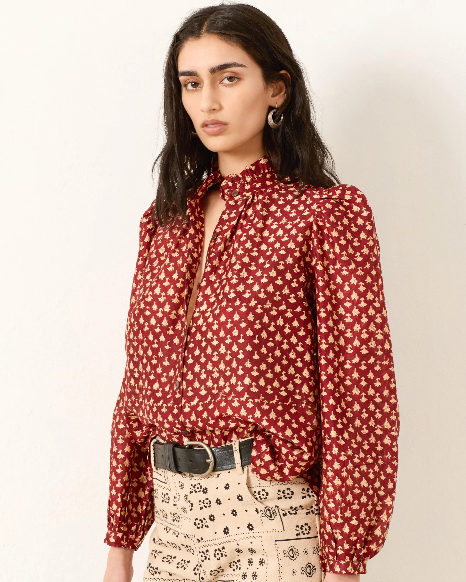 Annabel Mahogany Bhutti Shirt - Image 2