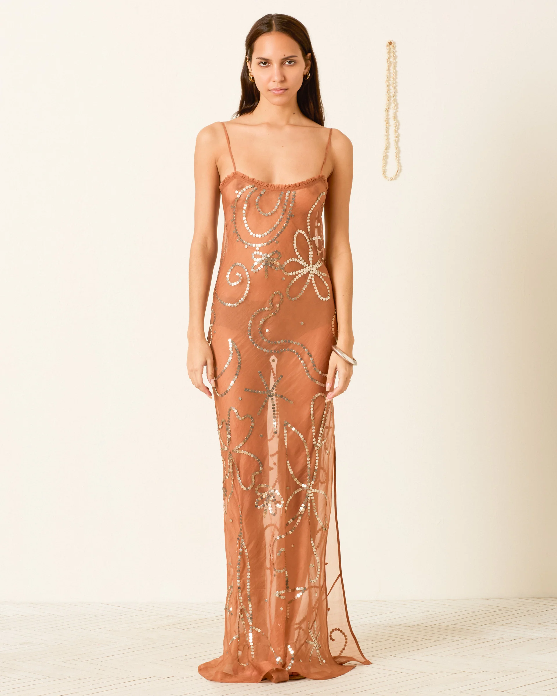 Athens Fawn Silk Coin Dress