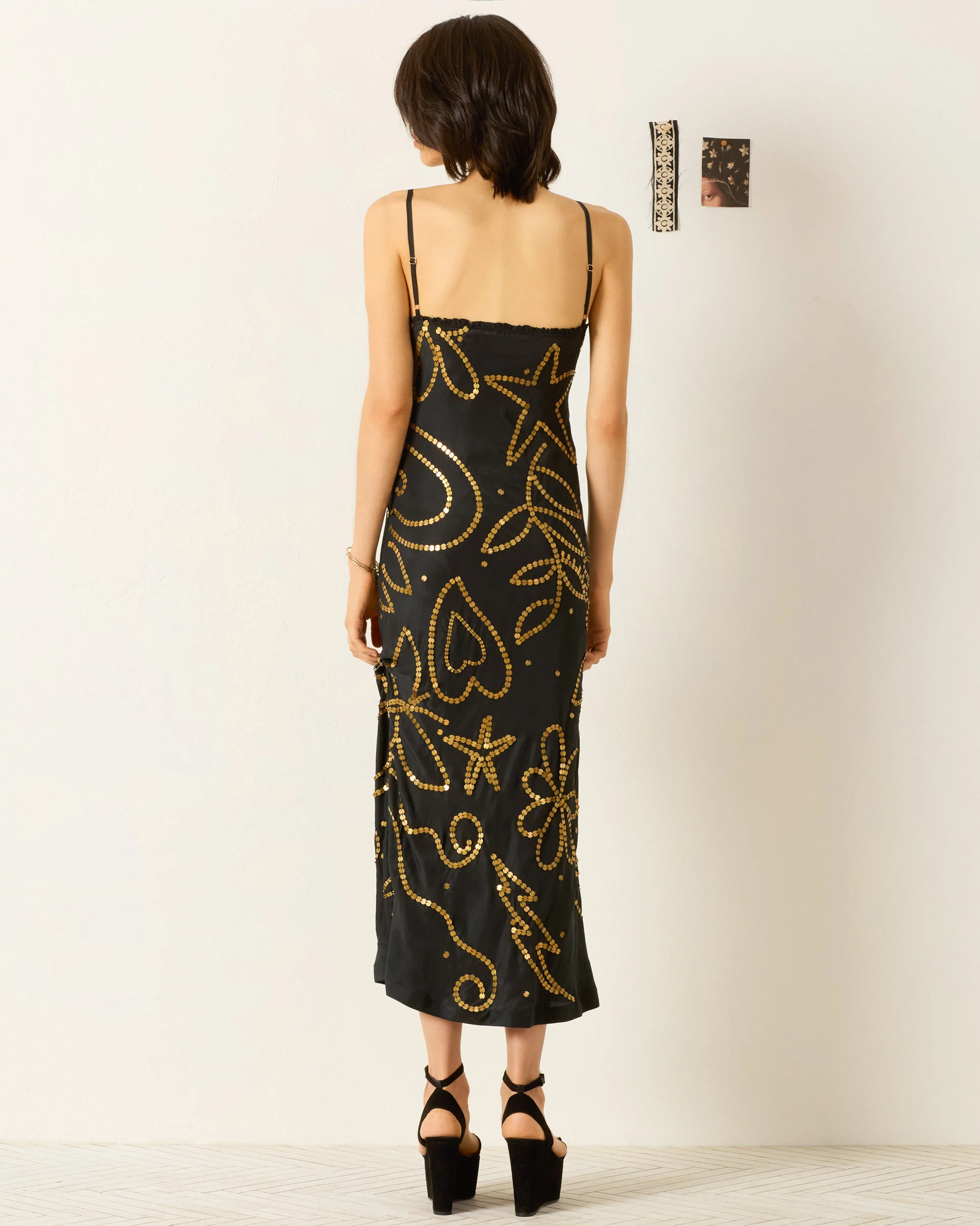Athens Jet Coin Silk Dress - Image 3