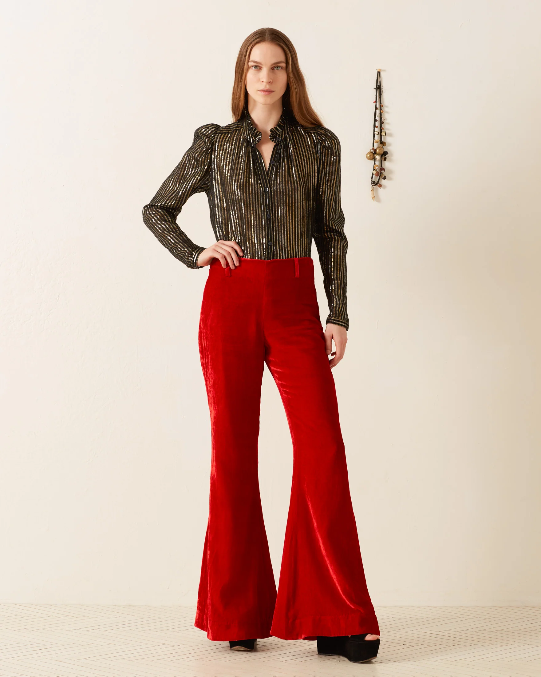 Charlie Cherry Velvet Pant - Image 4