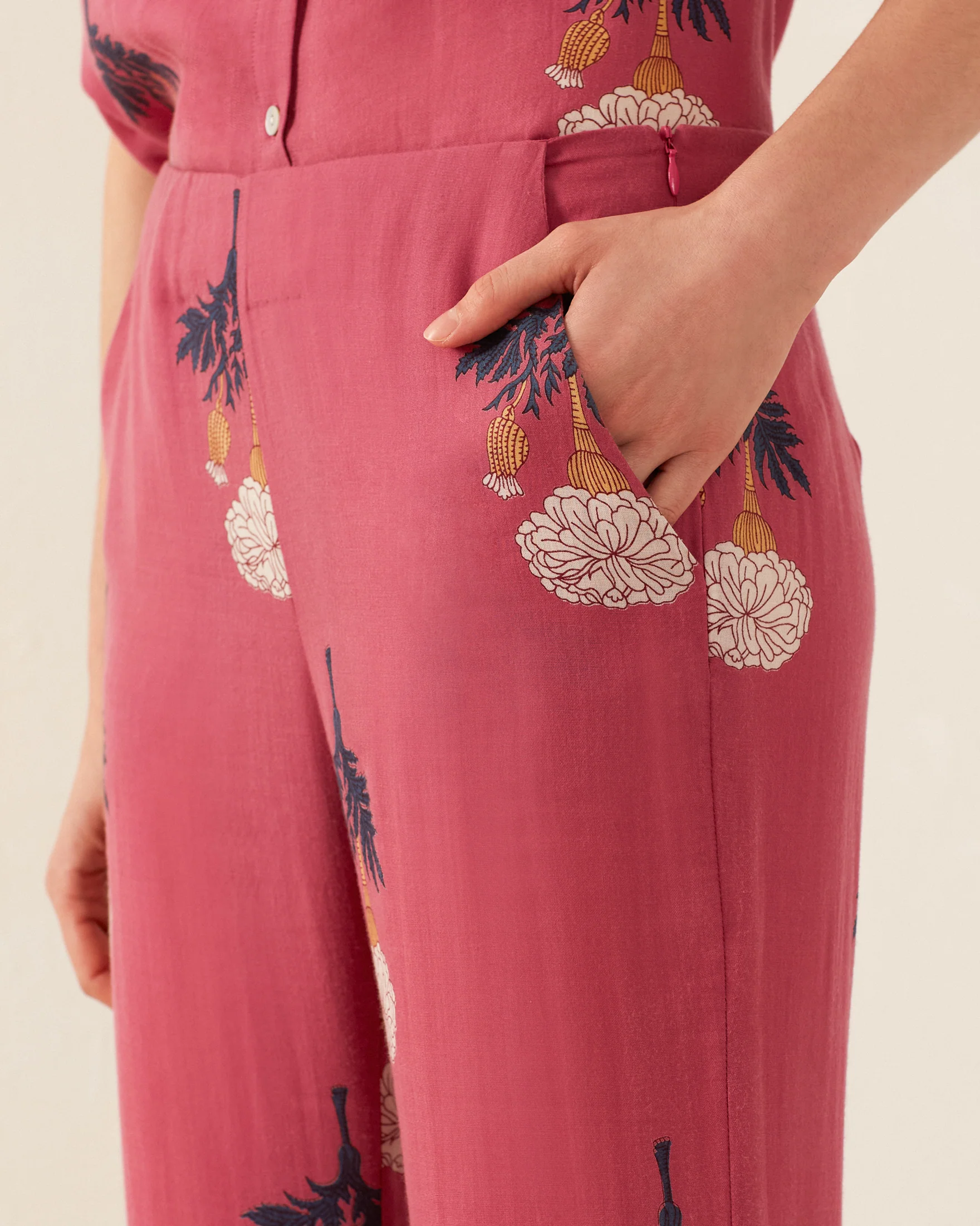Charlie Hibiscus Rose Pant - Image 3