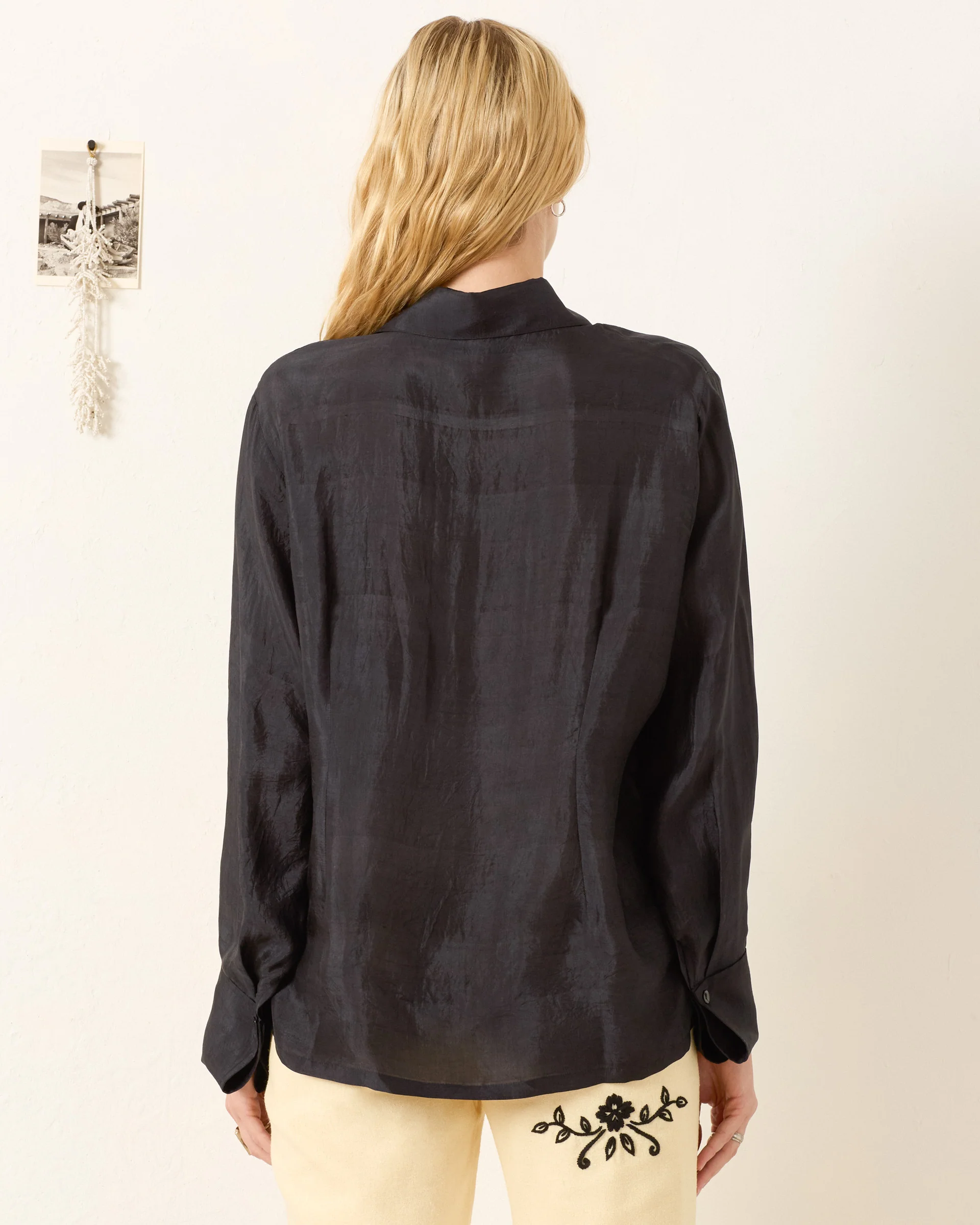 Dana Onyx Silk Shirt - Image 5
