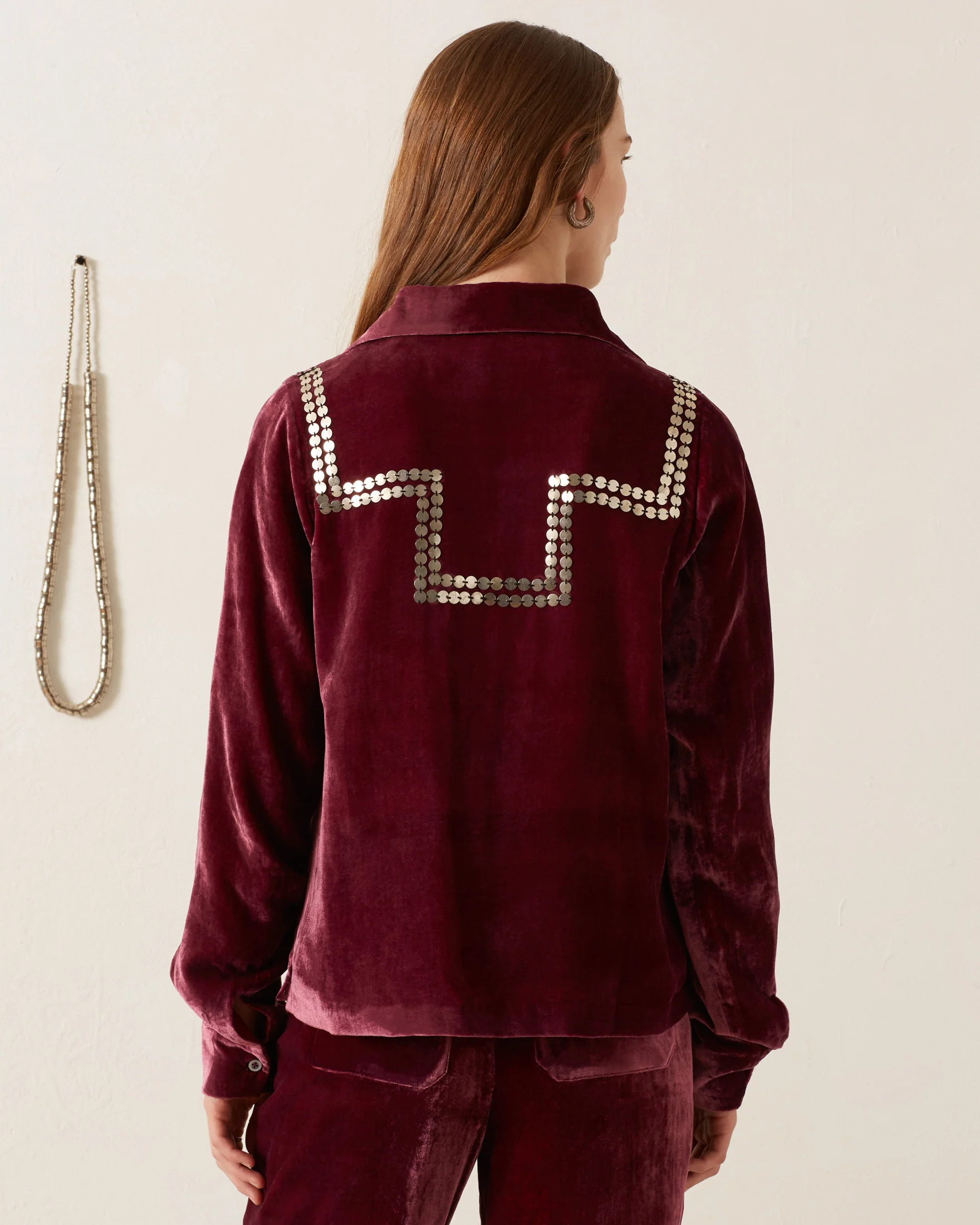 Dolly Plum Velvet Shirt - Image 4
