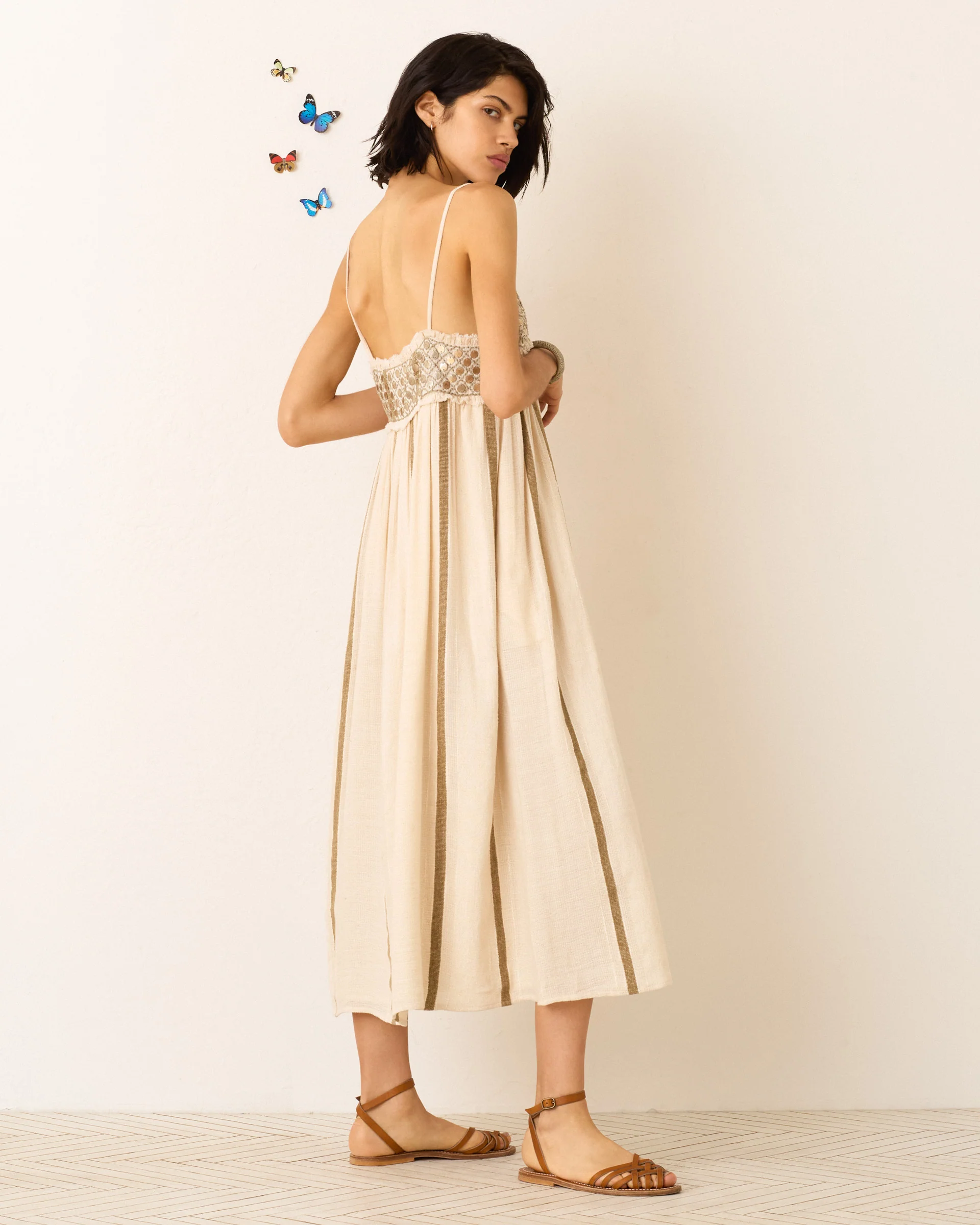 Eden White Sage Coin Dress - Image 3