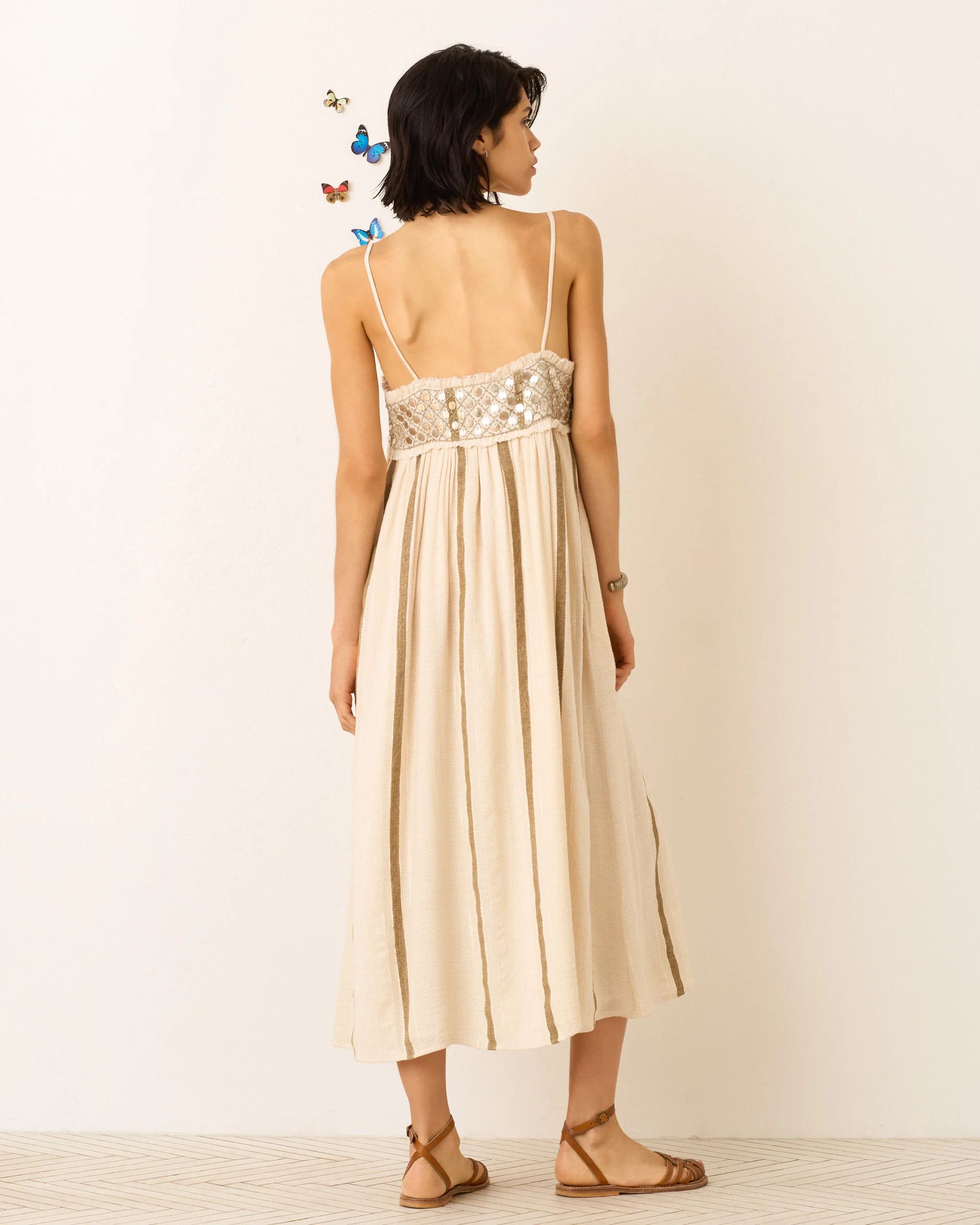 Eden White Sage Coin Dress - Image 5