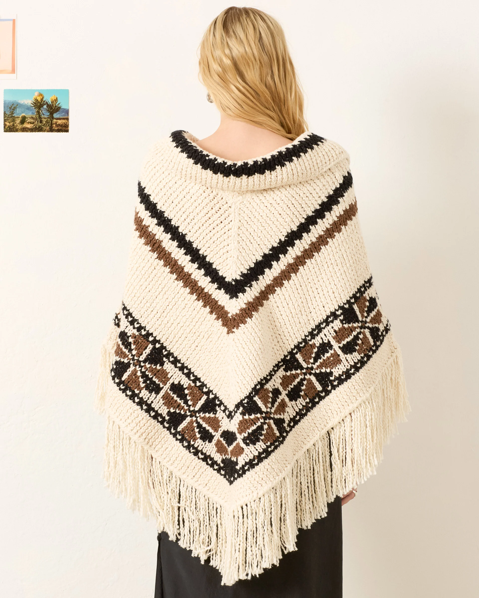 Faune Rawhide Knit Poncho - Image 4