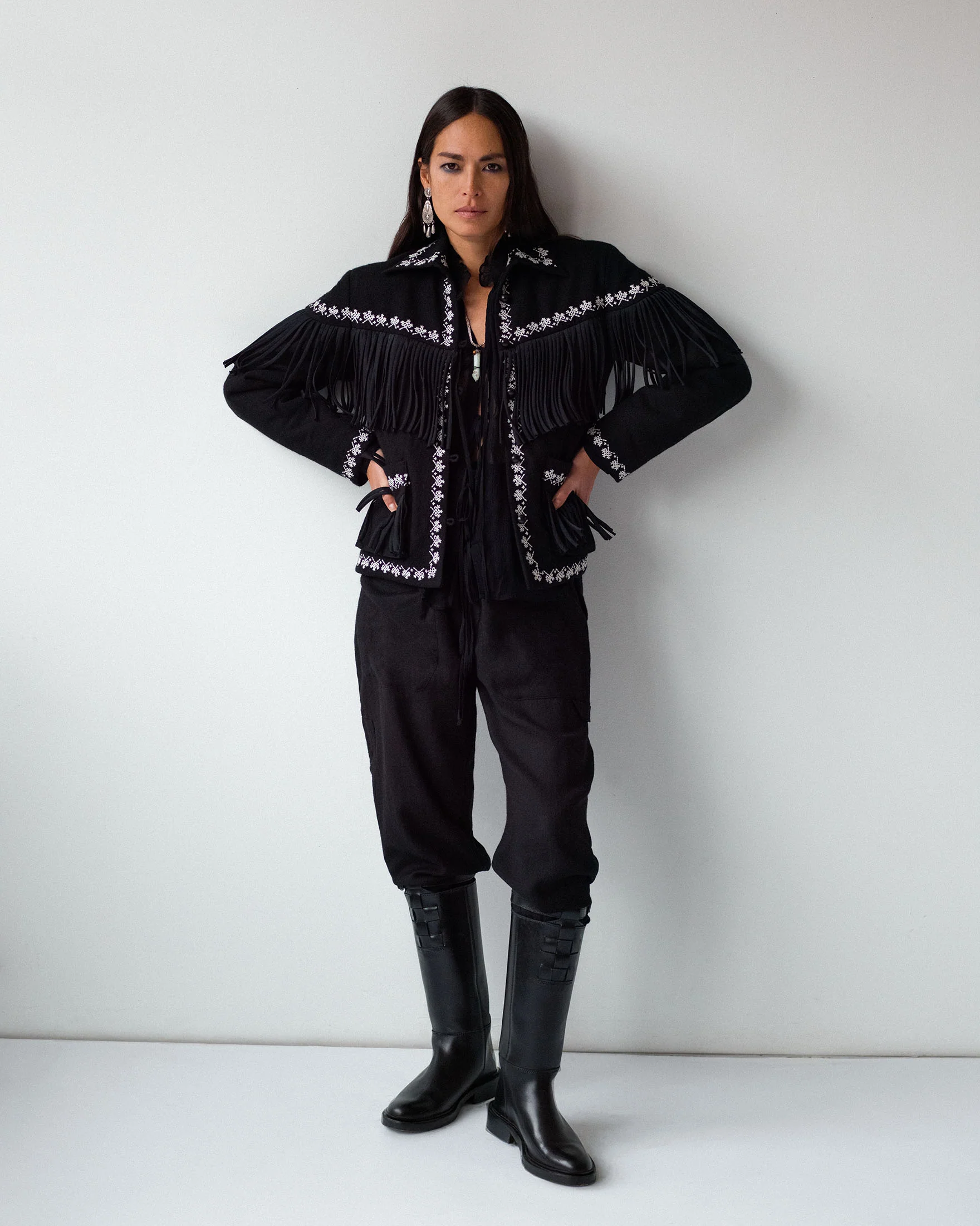 Jude Raven Fringe Jacket - Image 2
