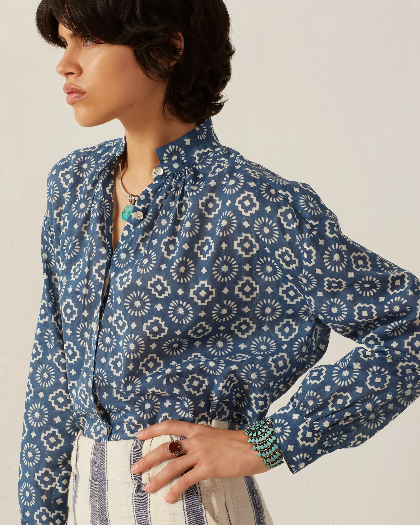 Kiki Indigo Mosaic Shirt - Image 7