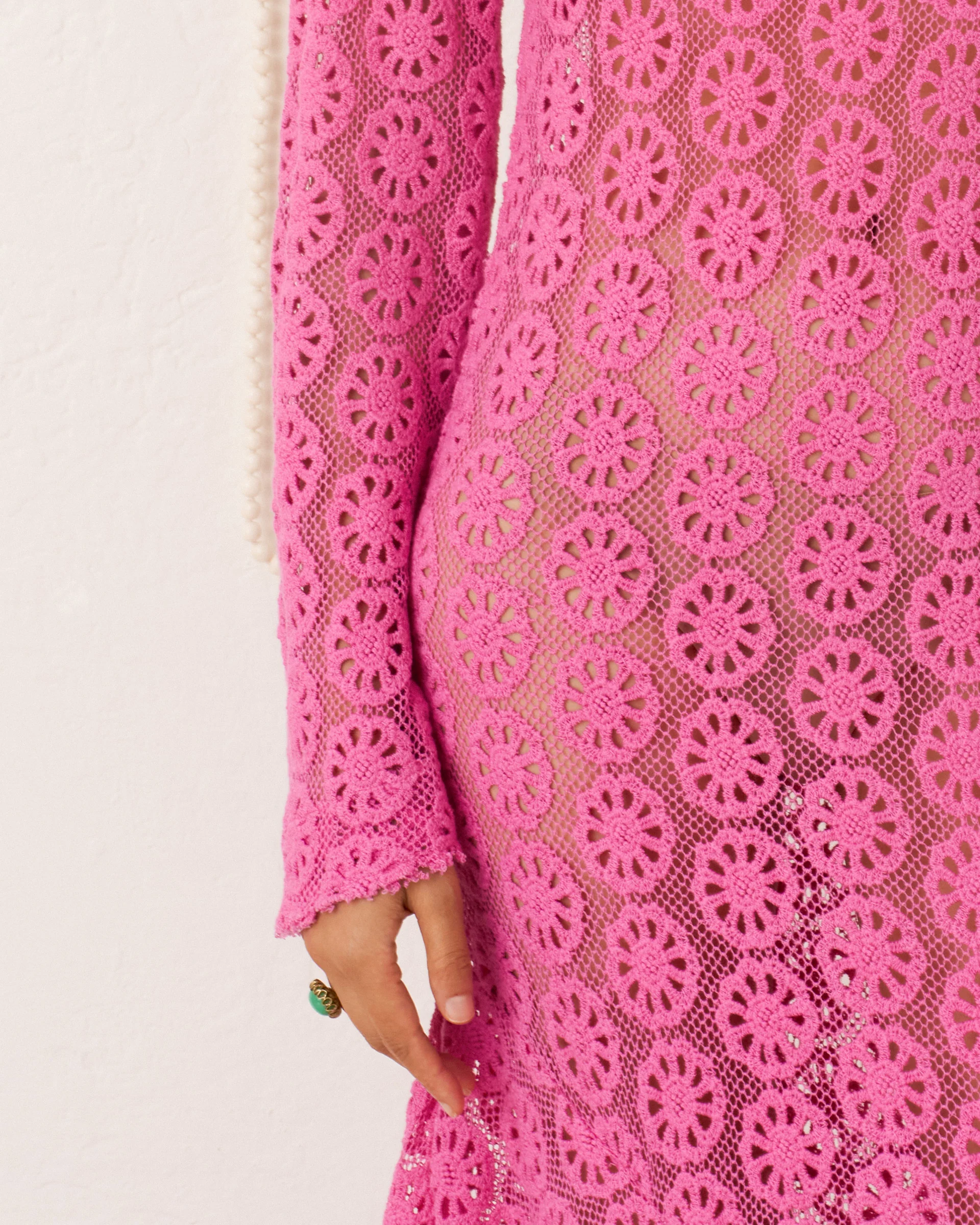 Laila Fuschia Daisy Dress - Image 4