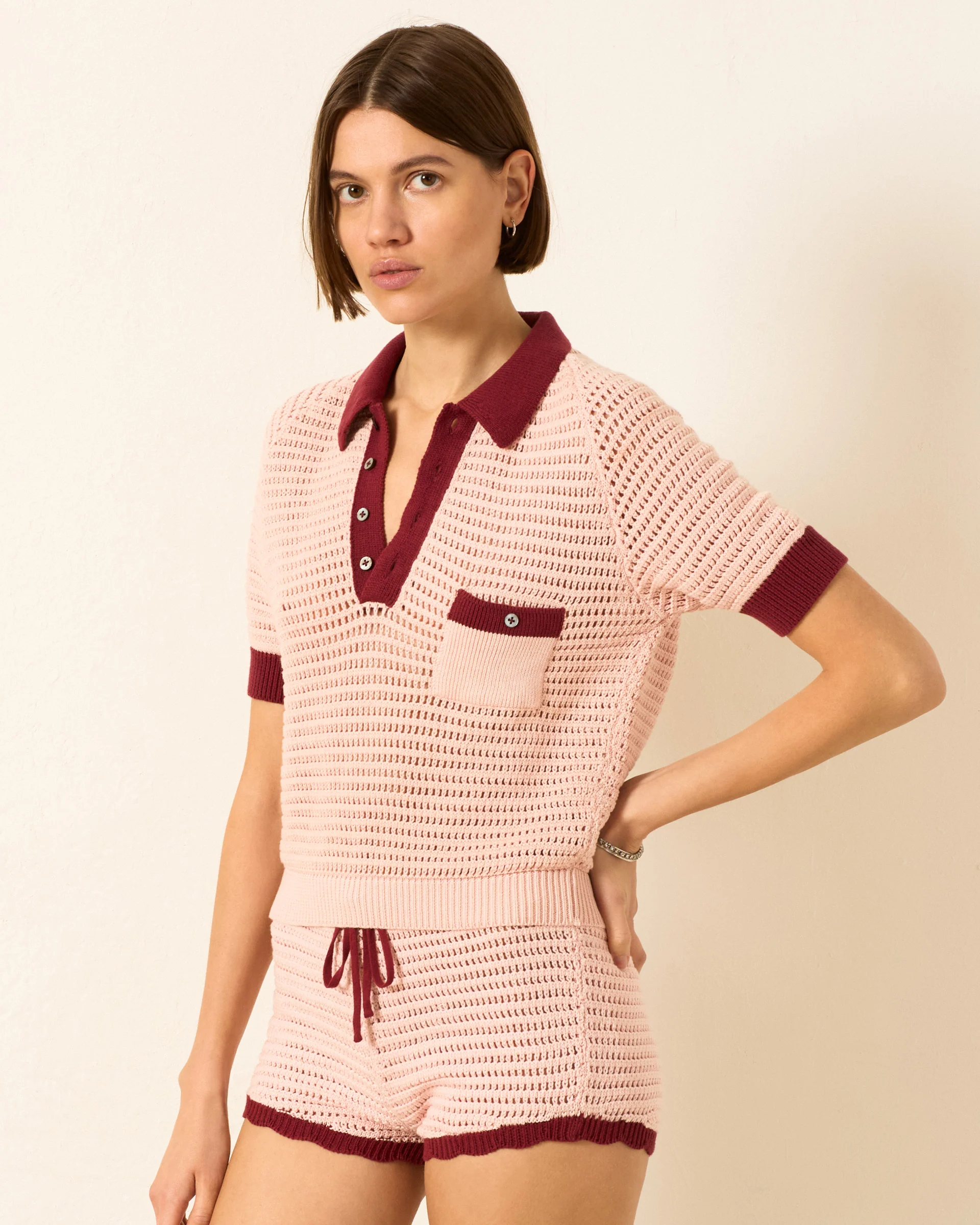 Lessi Blush Crochet Top - Image 4