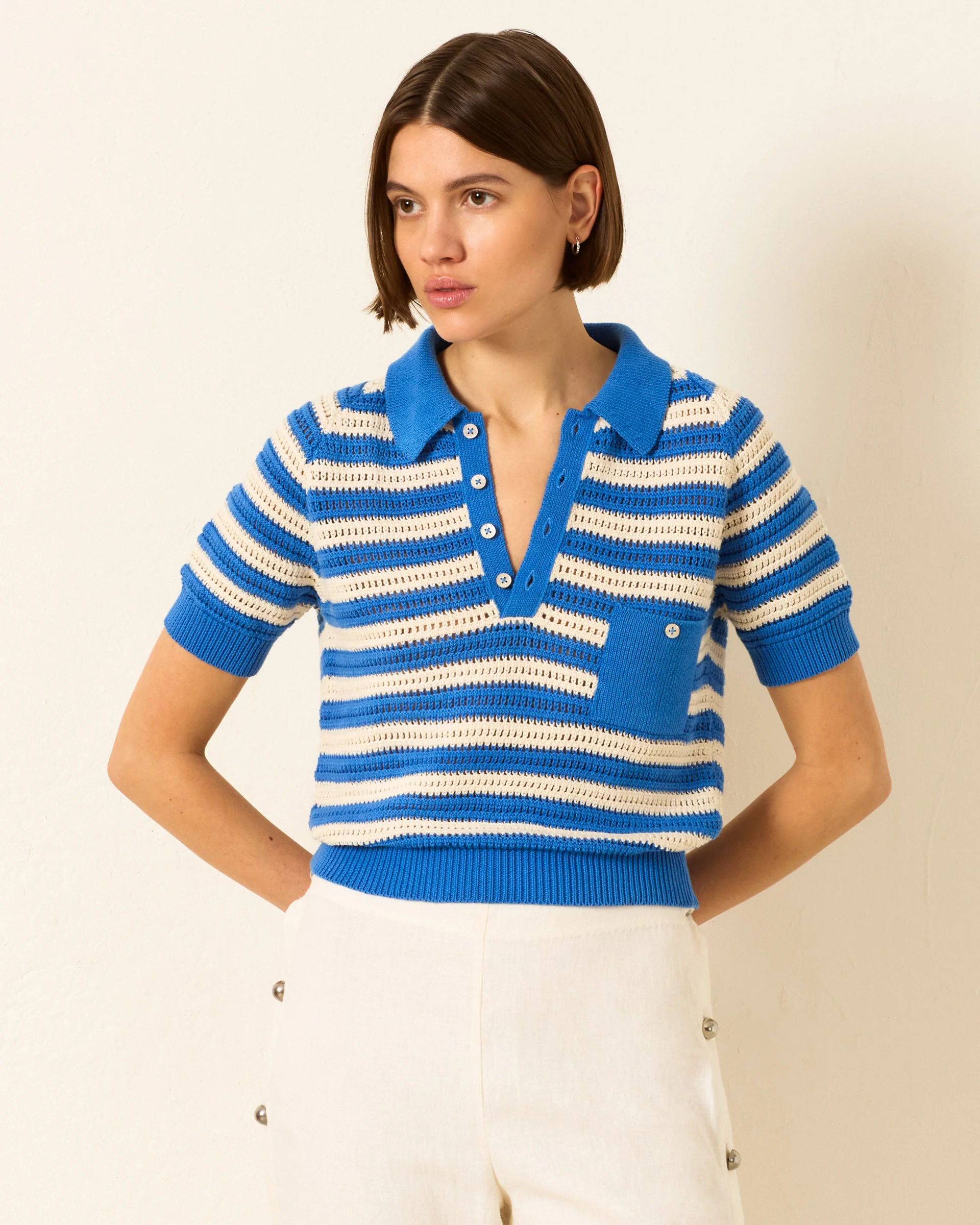 Lessi Nautical Crochet Top