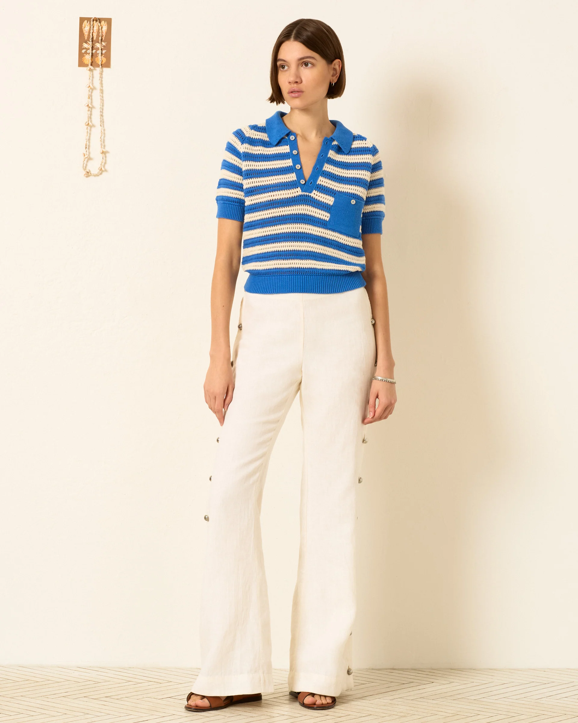 Lessi Nautical Crochet Top - Image 2