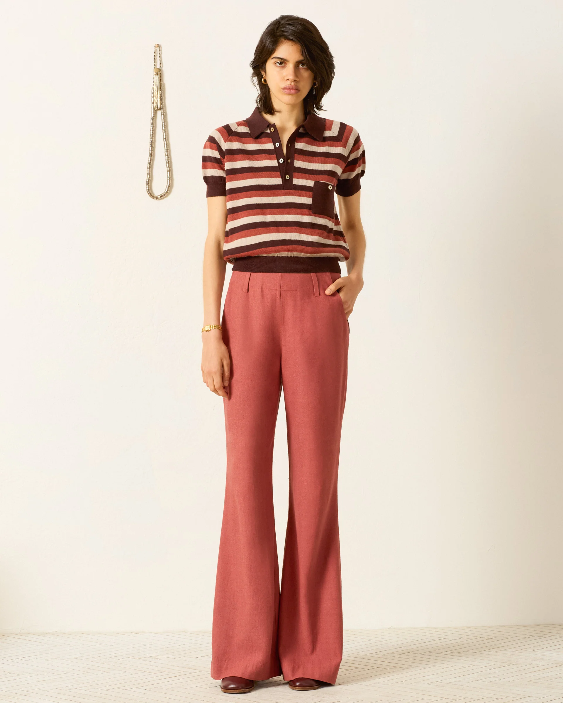 Lessi Sandstone Stripe Top - Image 3