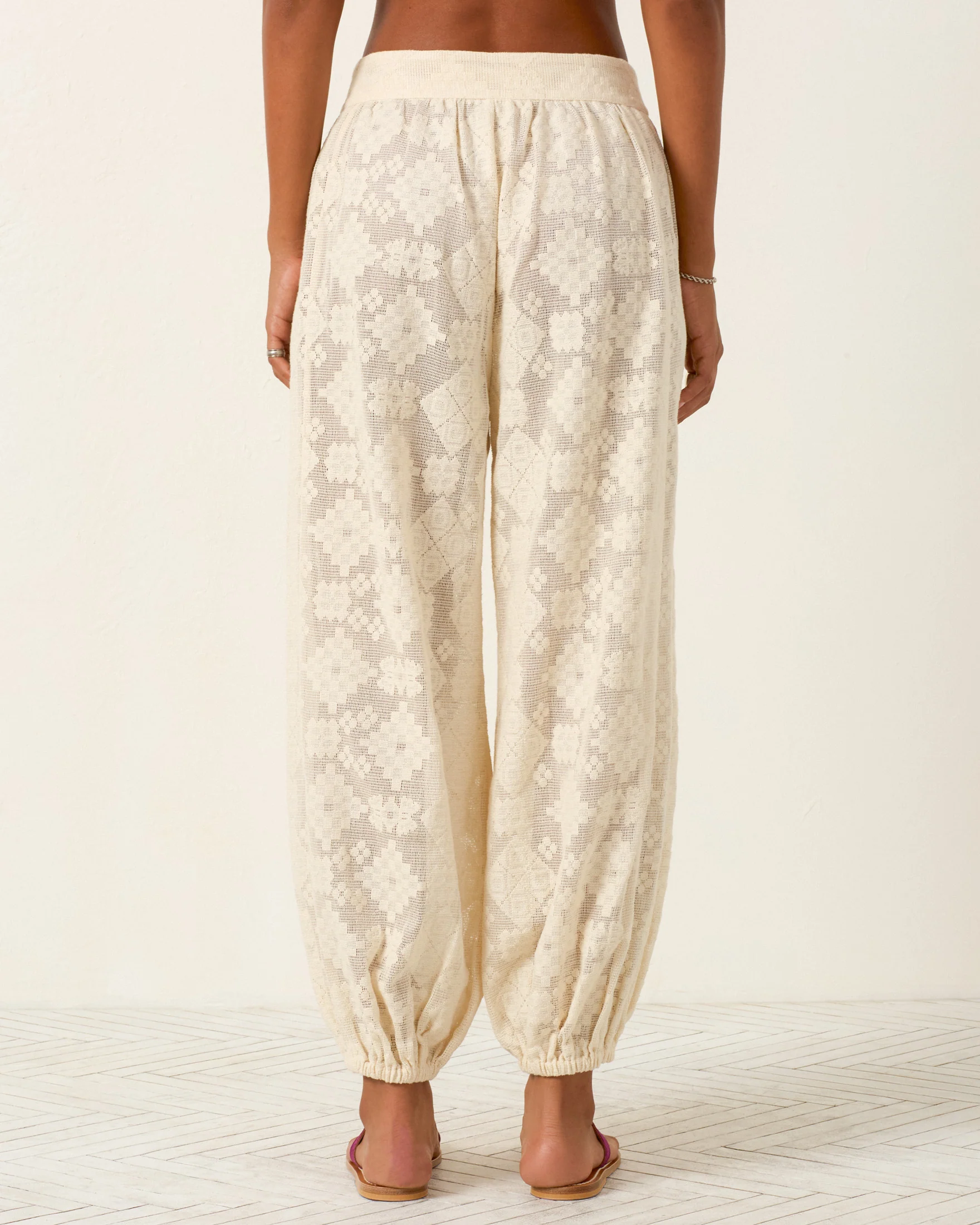 Margot Ecru Tetris Lace Pant - Image 3