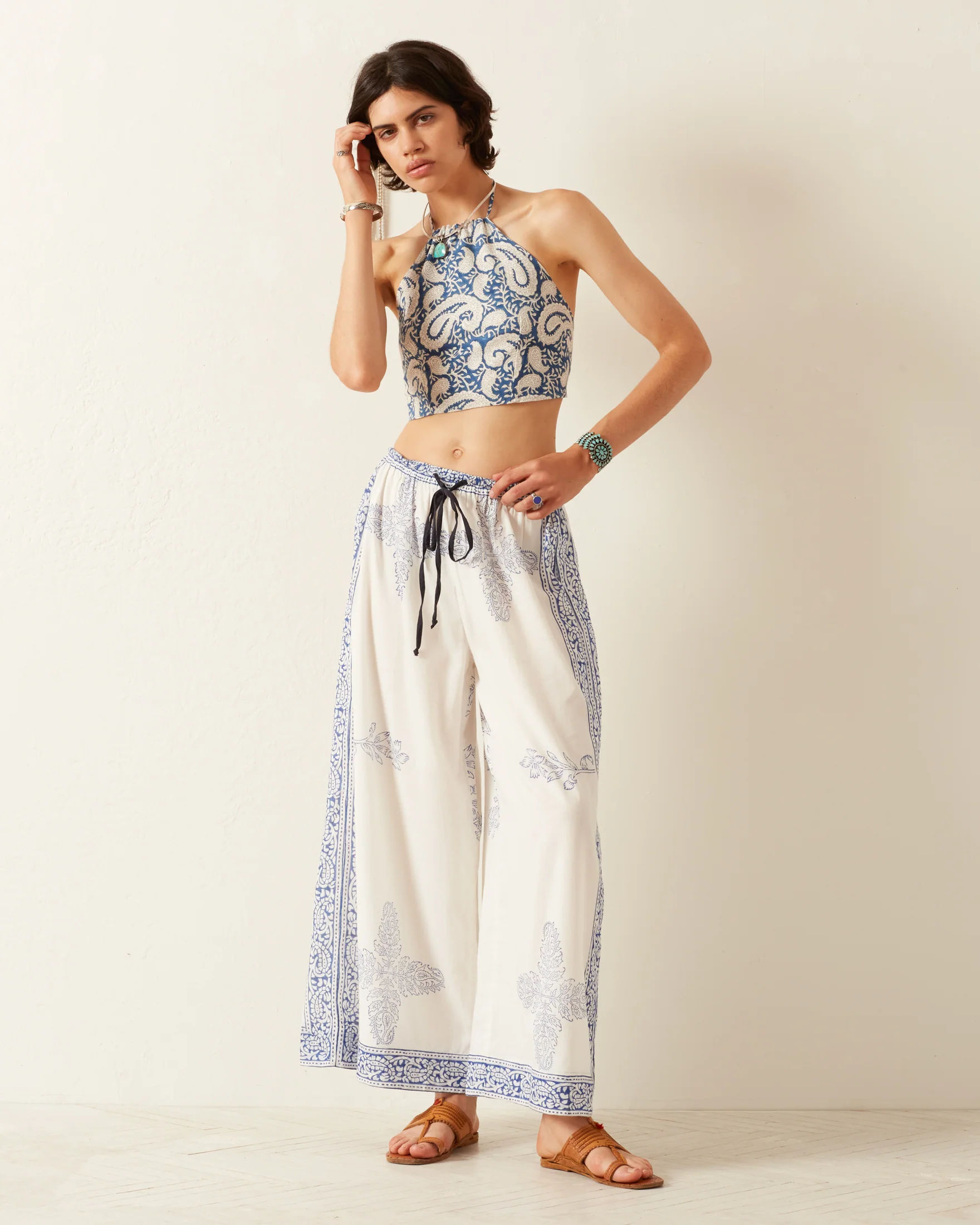 Marmi Indigo Paisley Tie Top - Image 4