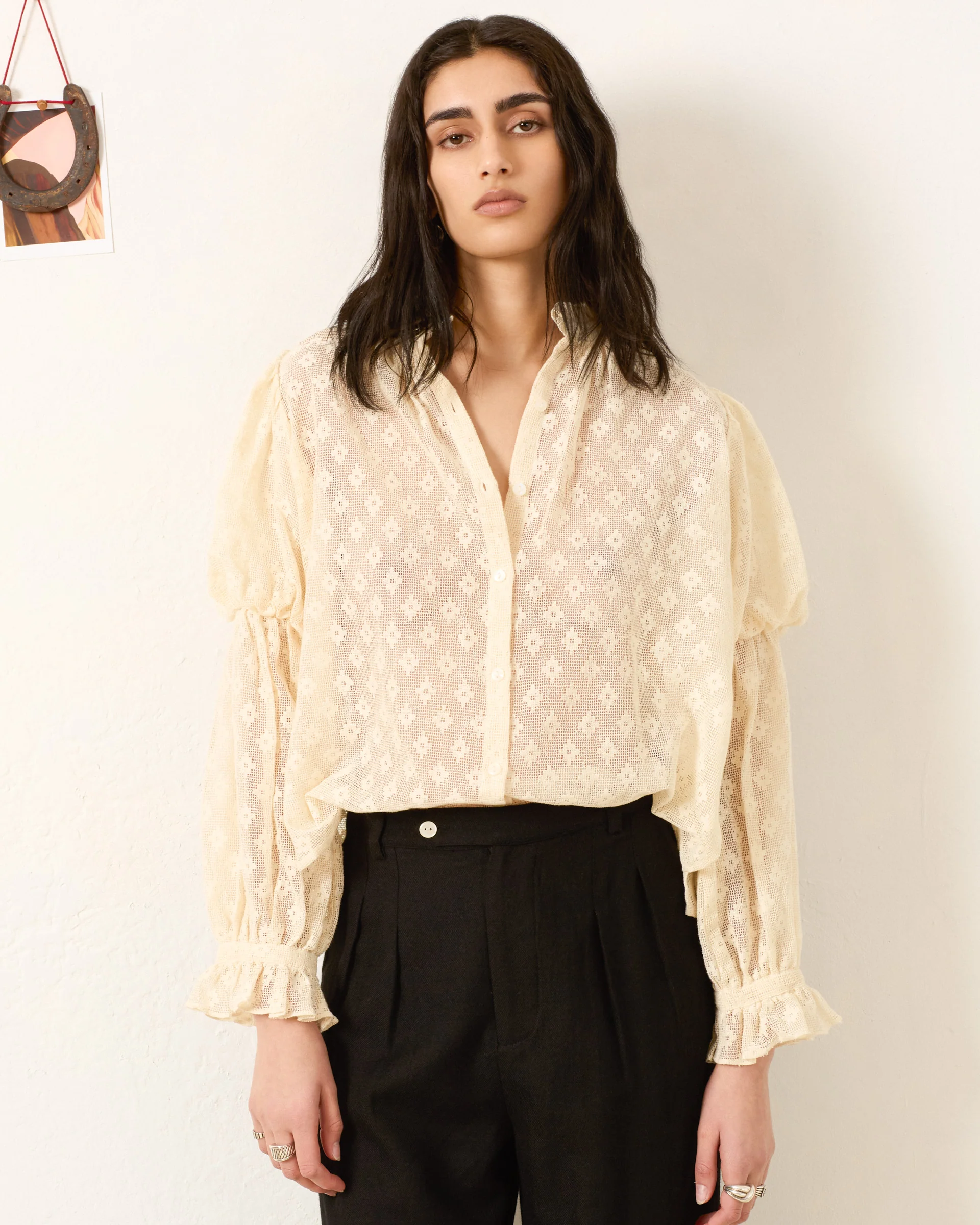 Mazie Antique Bone Lace Shirt