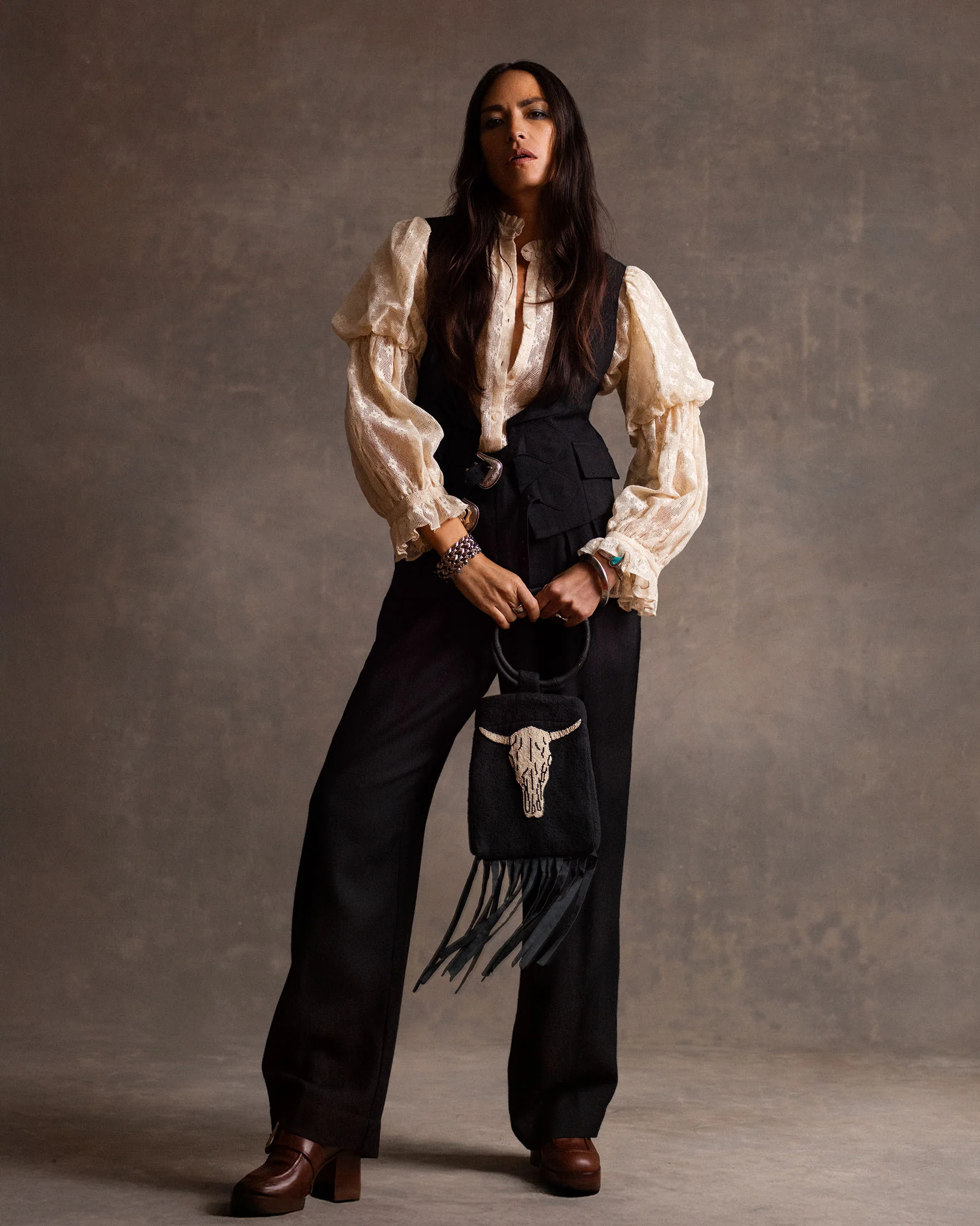 Mazie Antique Bone Lace Shirt - Image 2
