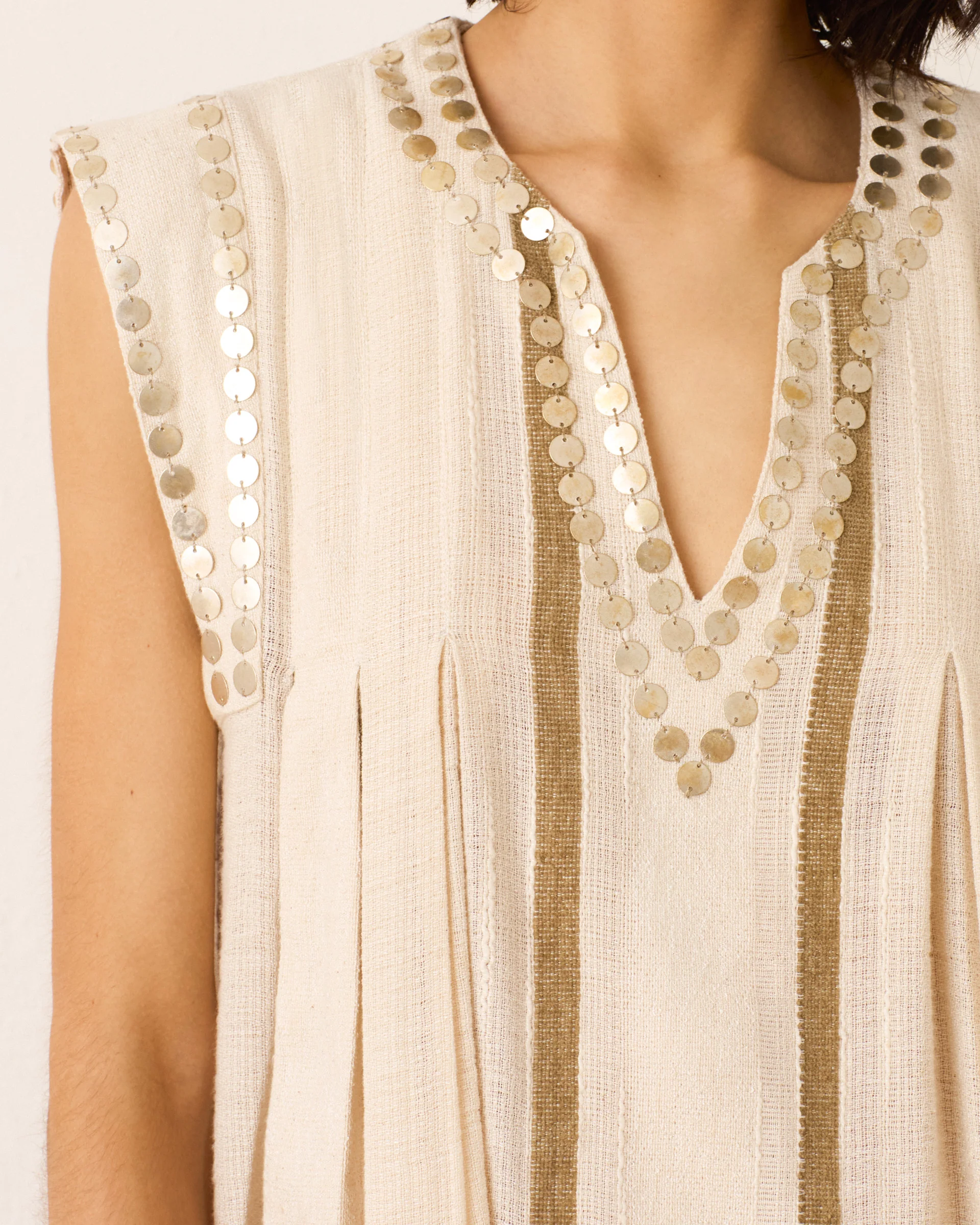 Nehru White Sage Coin Top - Image 4