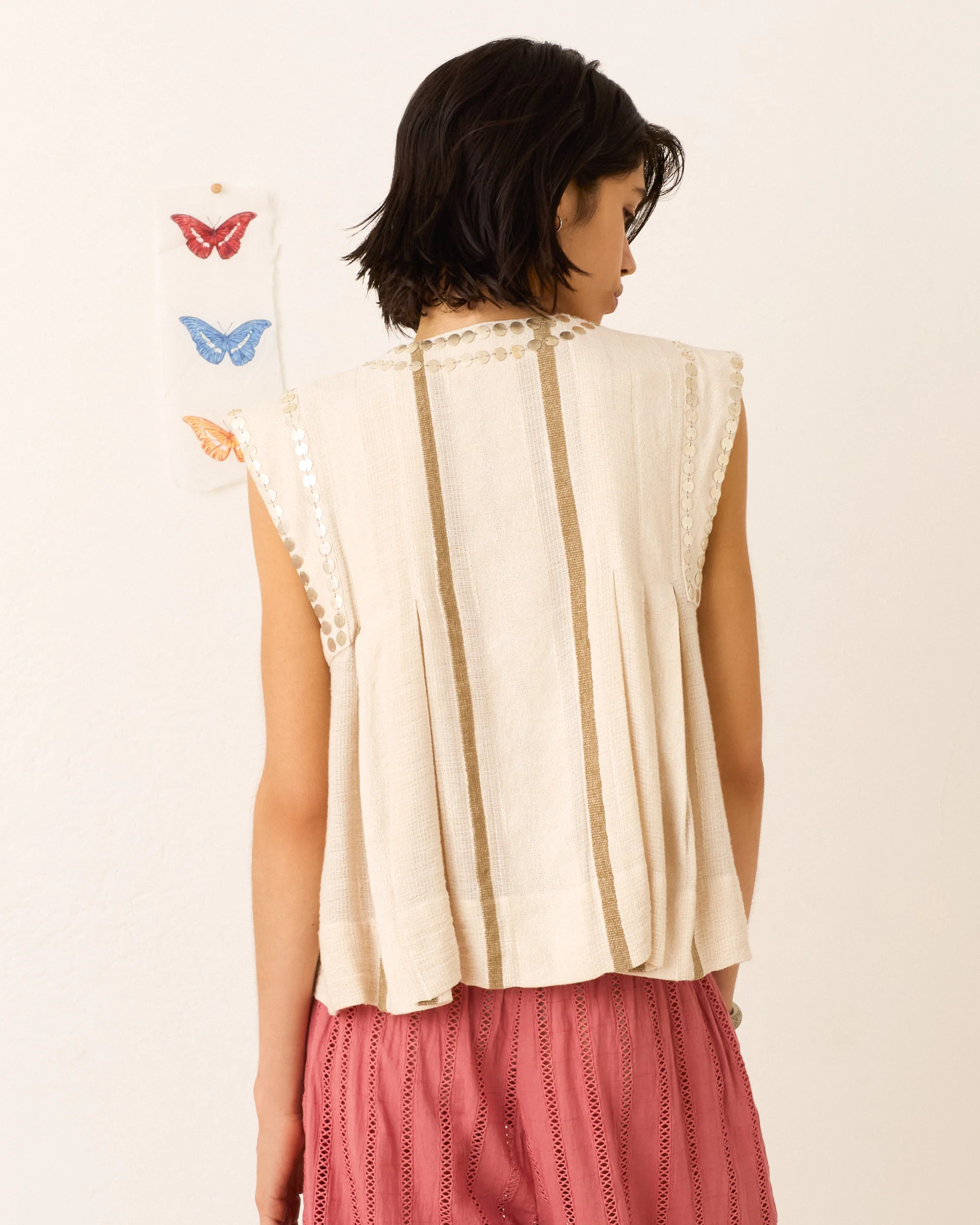 Nehru White Sage Coin Top - Image 5