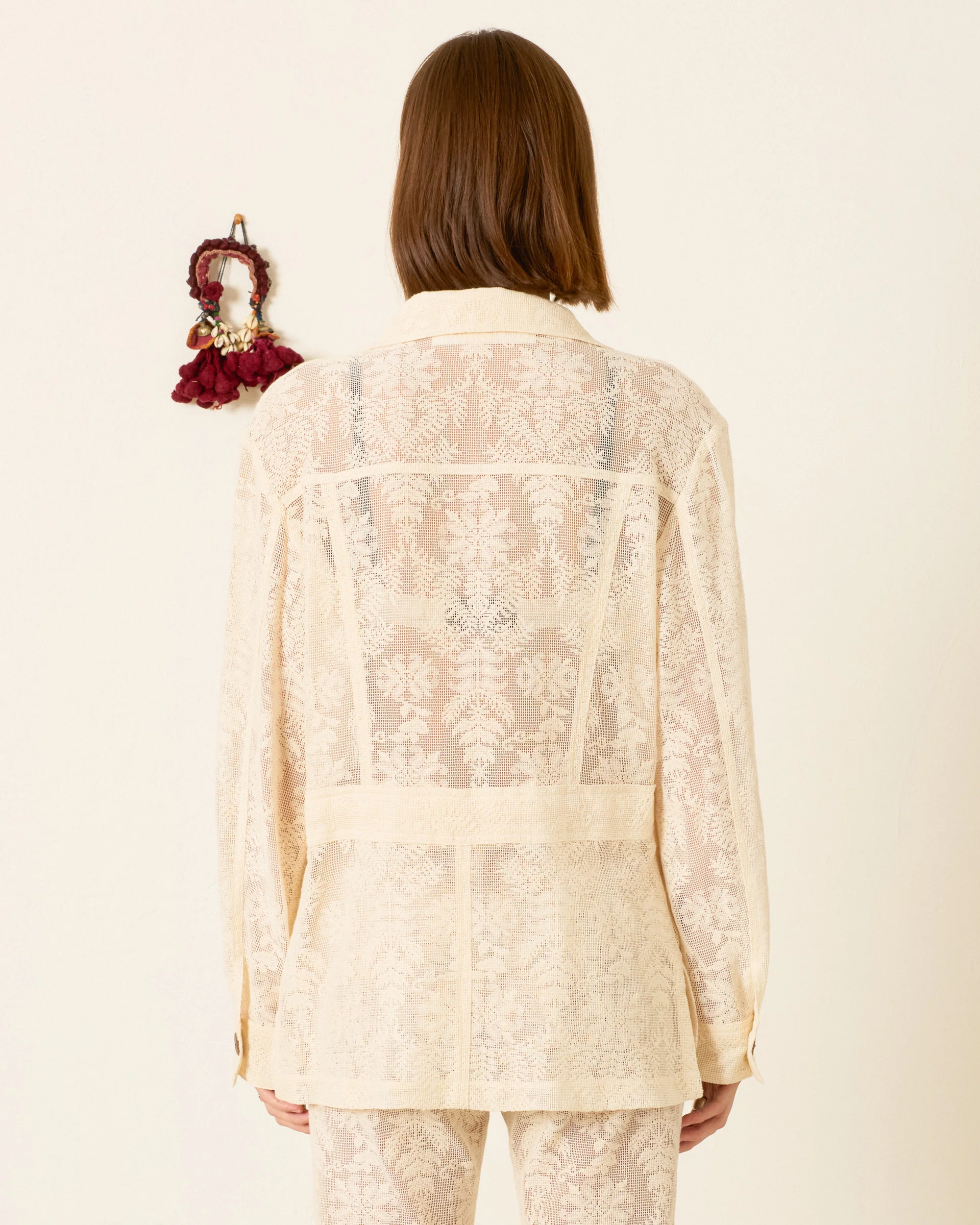 Reno Pearl Lace Lattice Jacket - Image 2