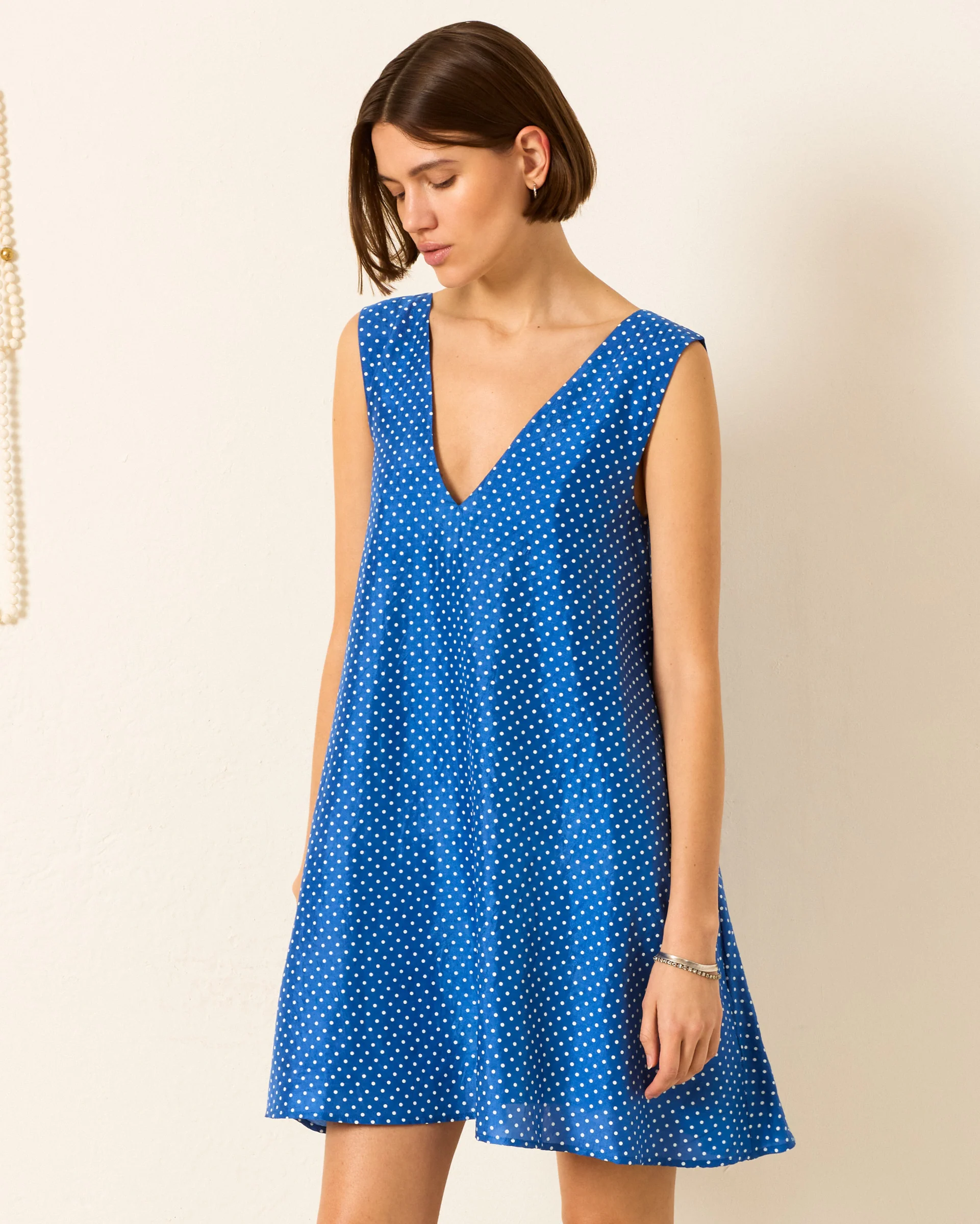 Soleil Harbor Dot Silk Dress