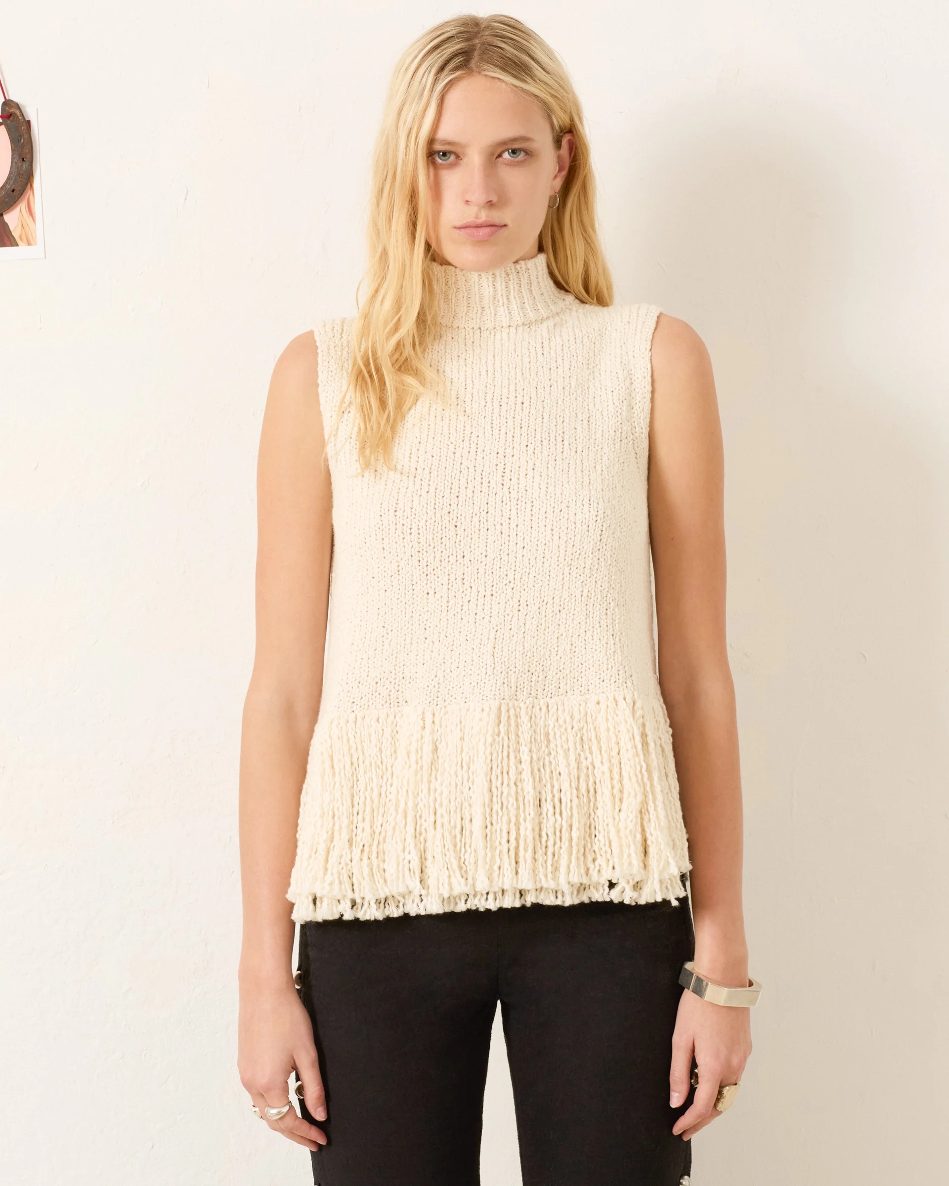 Sonia Snow Fringe Top