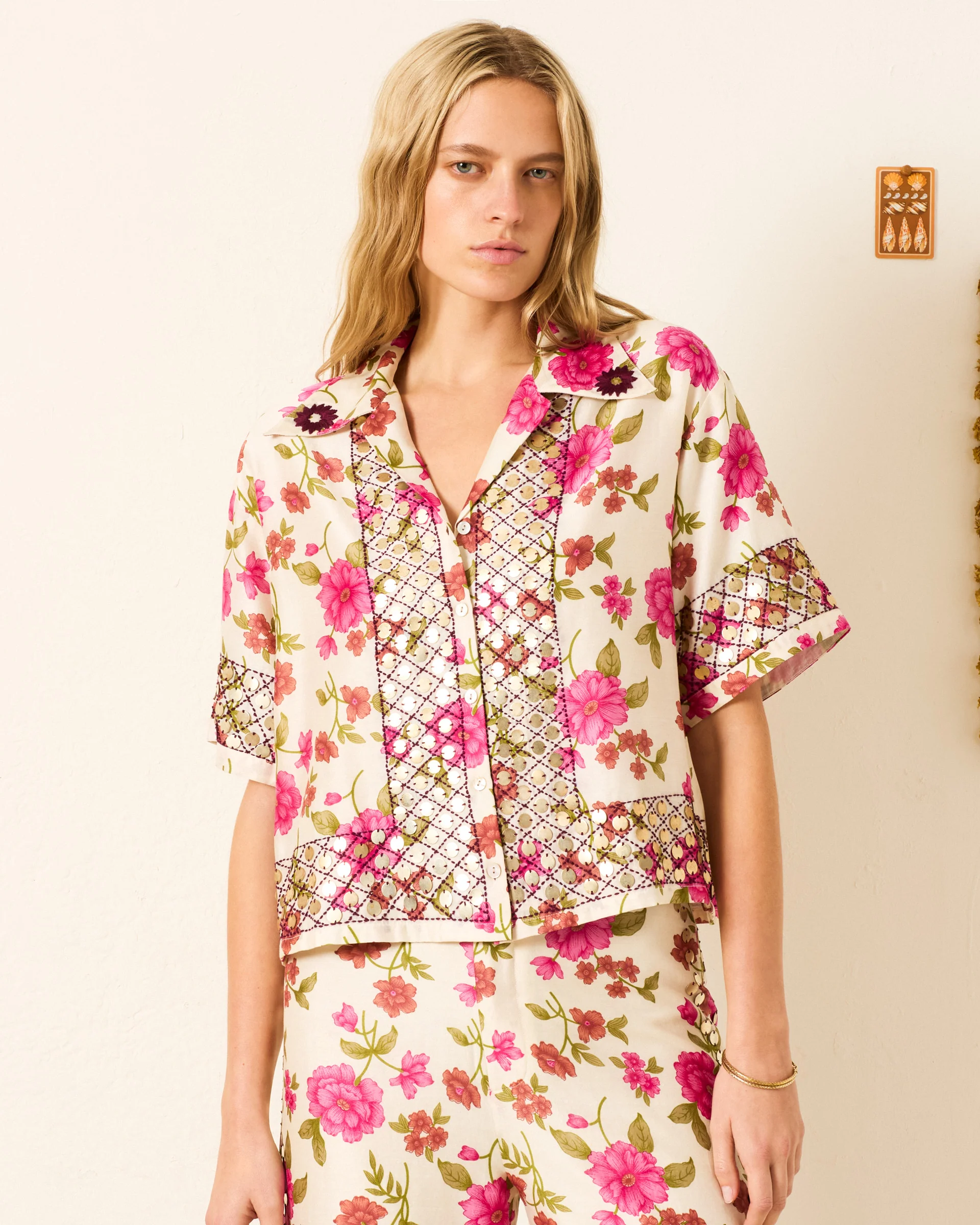 Stevie Camellia Coin Shirt
