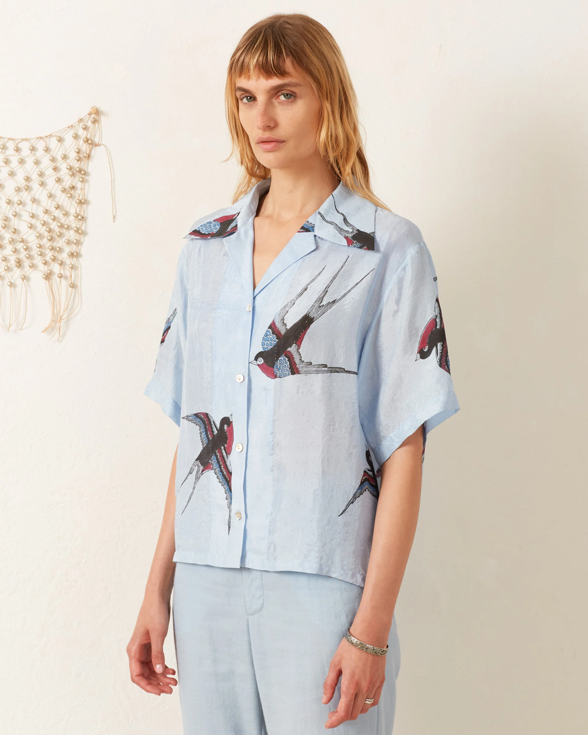 Stevie Swallow Silk Shirt - Image 3