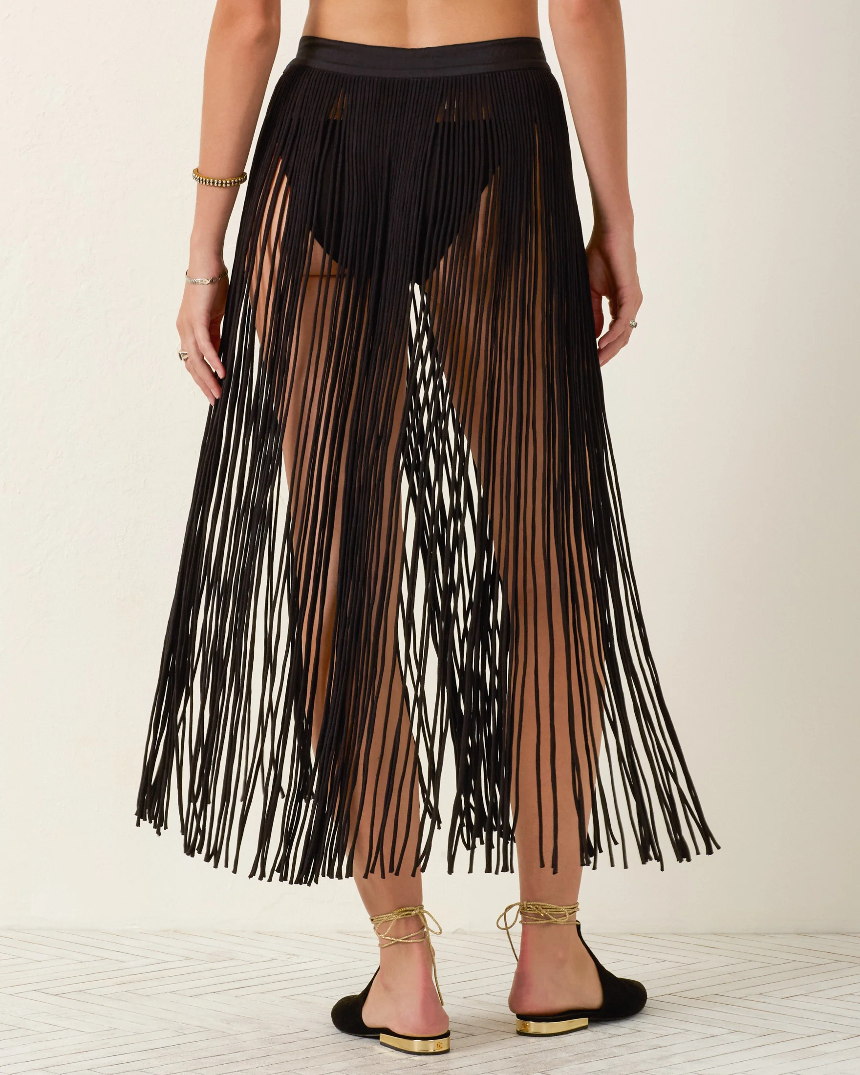 Vanessa Onyx Fringe Skirt - Image 2