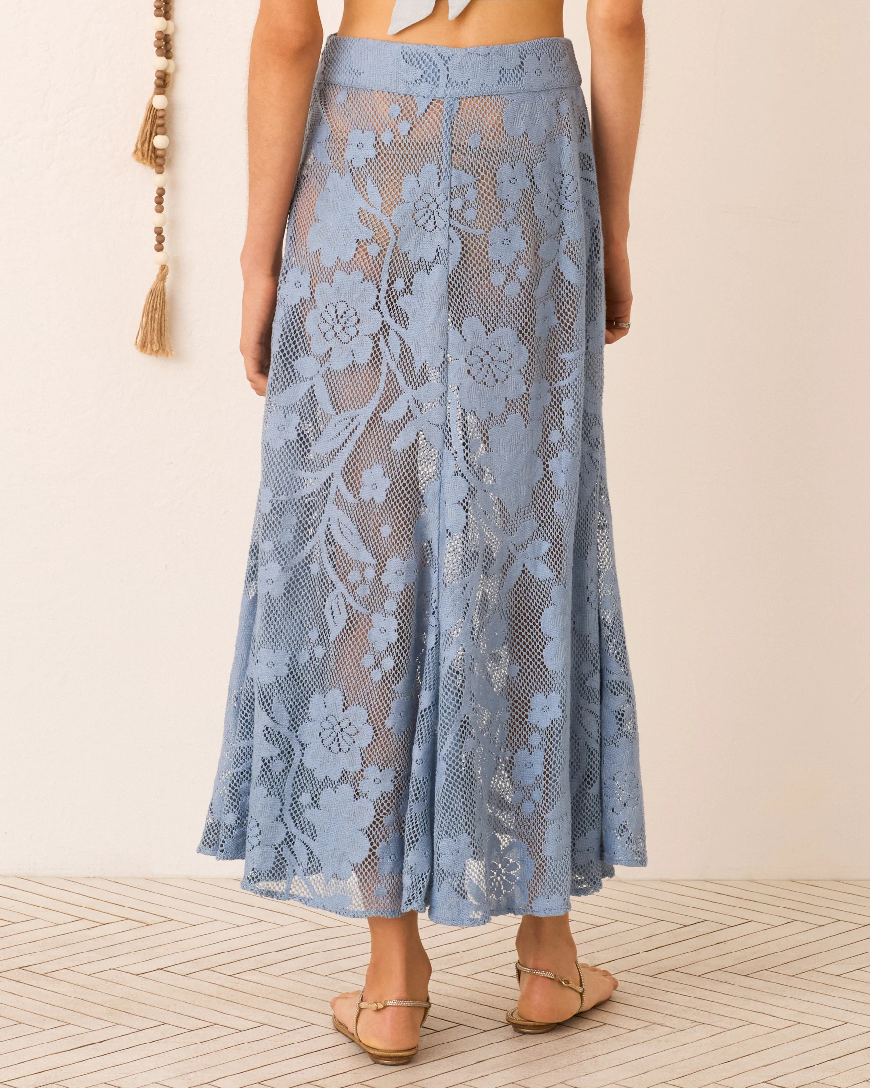 Vanessa Powder Blue Lace Skirt - Image 3