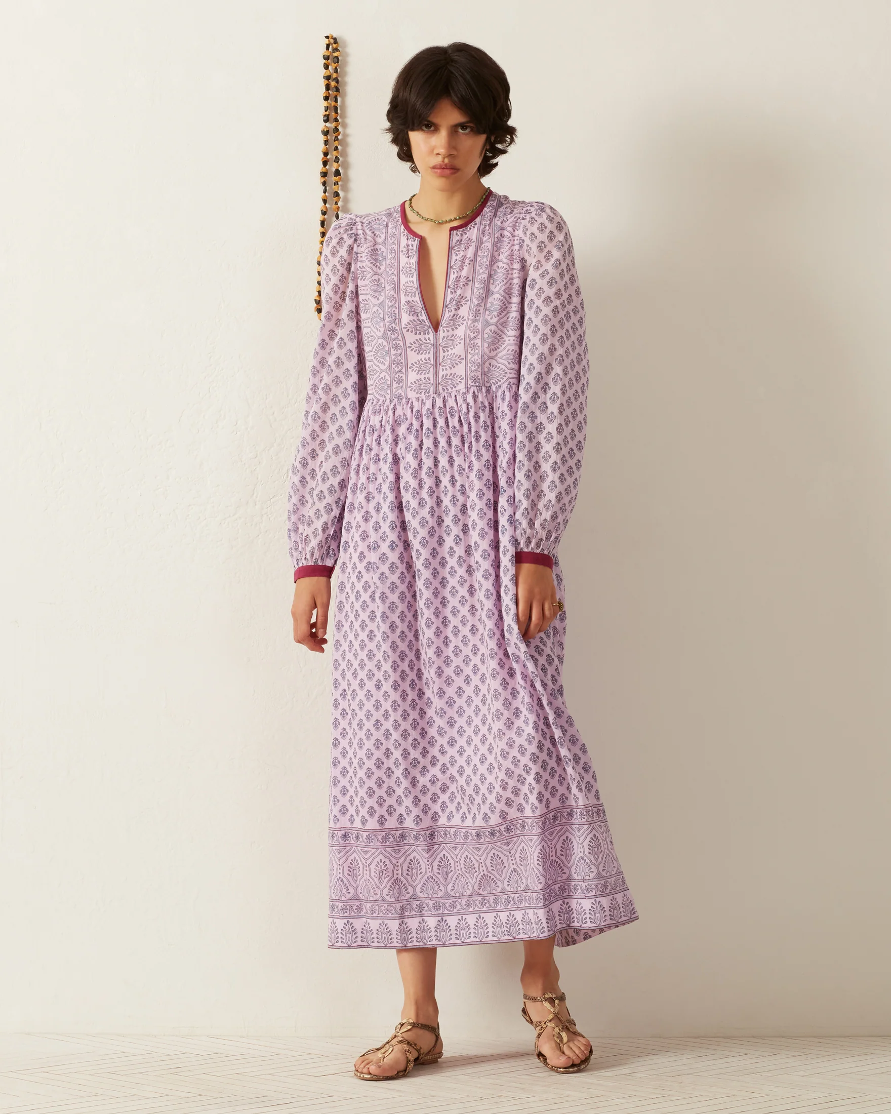 Winifred Lilac Bhutti Dress - Image 2