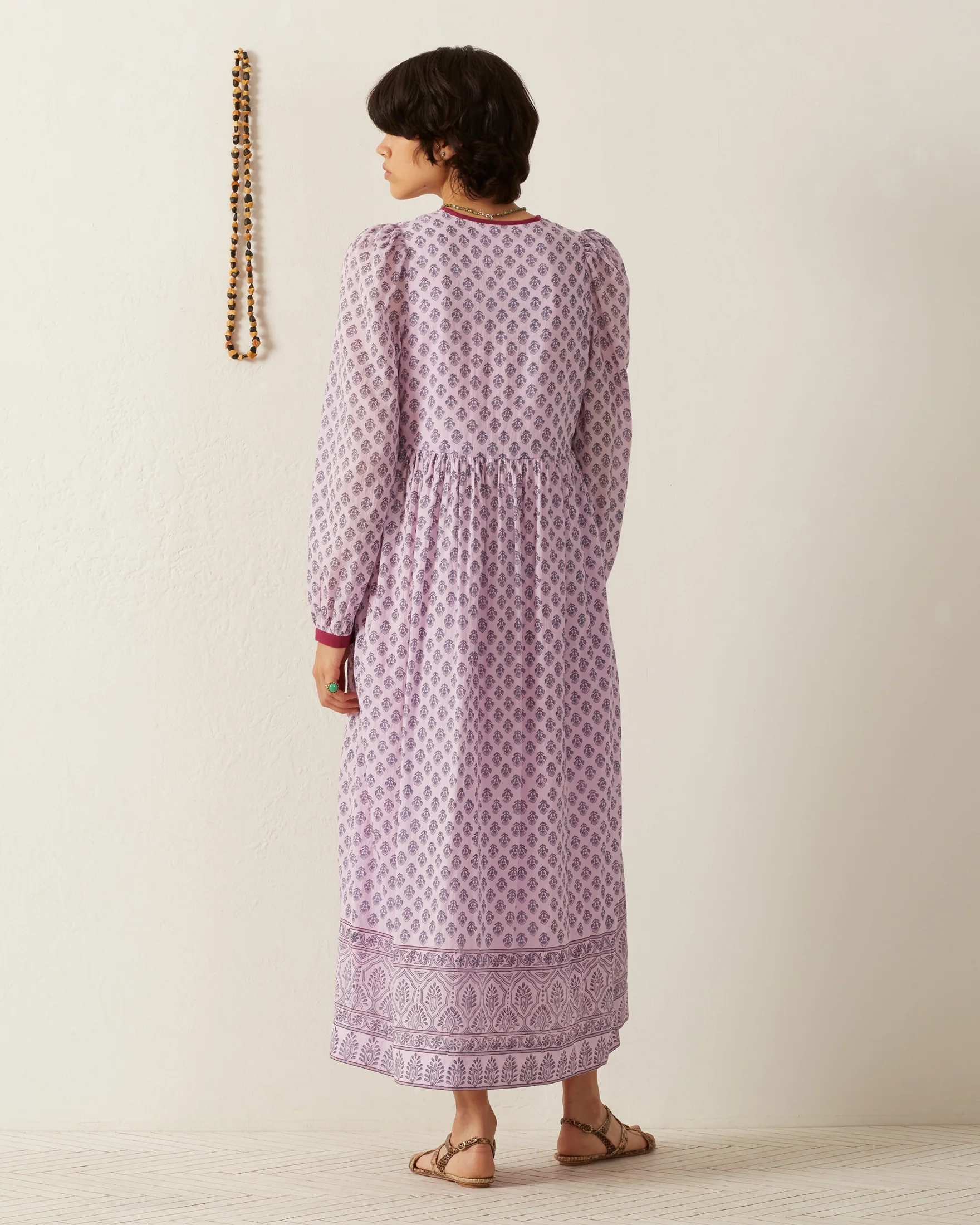 Winifred Lilac Bhutti Dress - Image 3